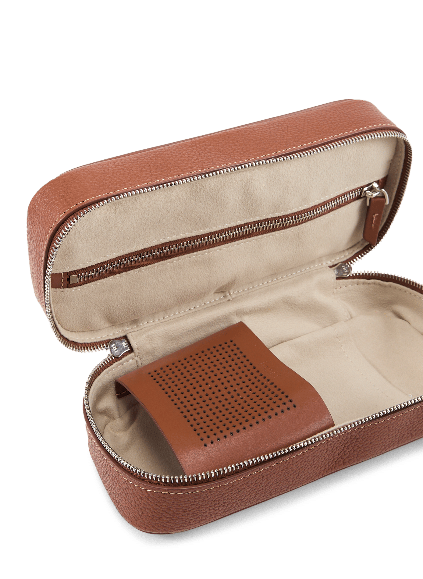 Clara leather toiletry bag LUNDI Brown