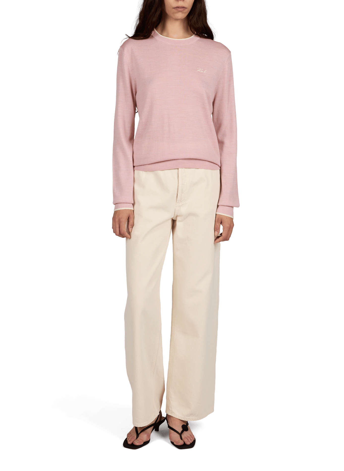 Merino wool jumper KARL LAGERFELD Pink