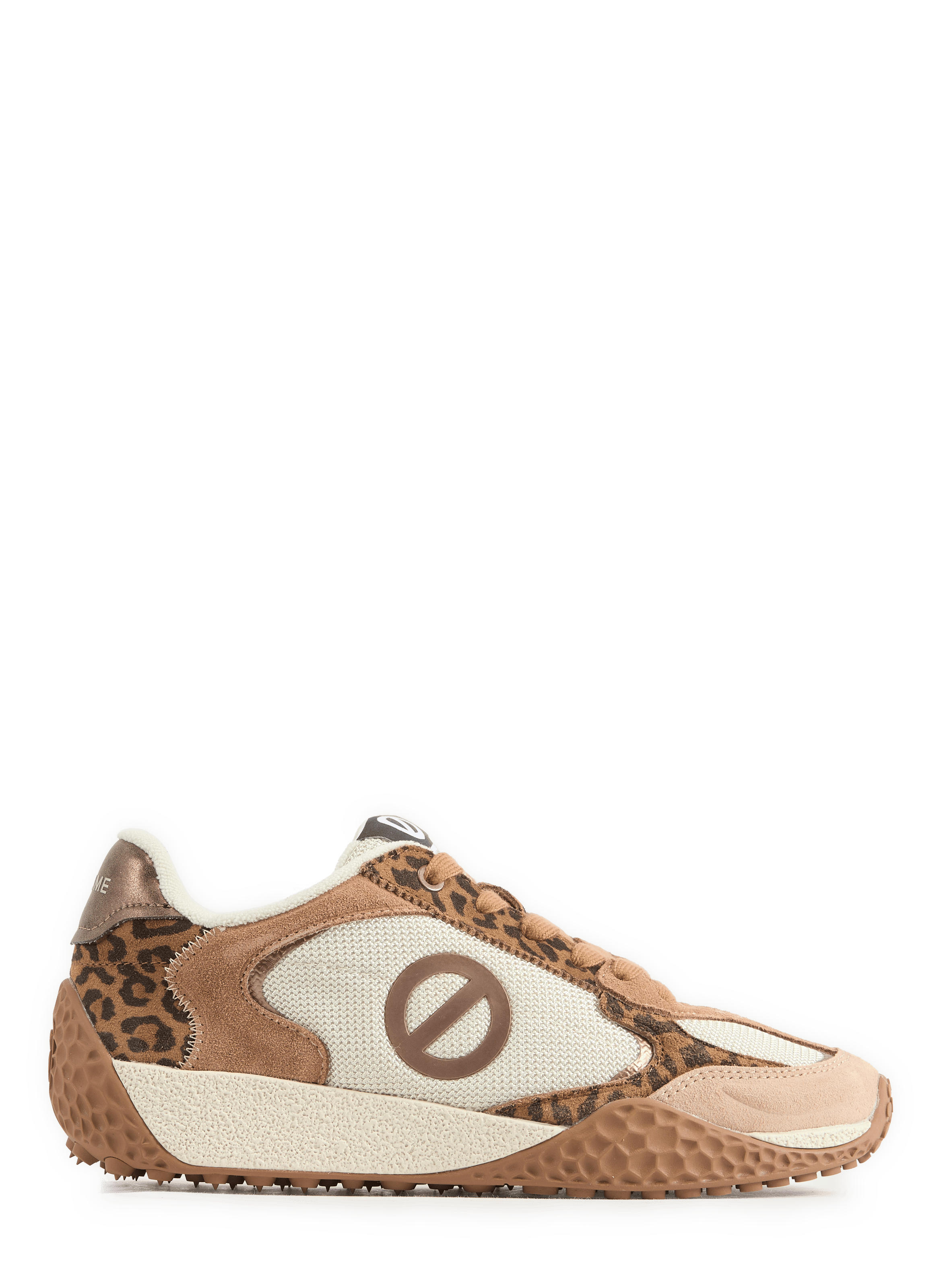 Low-top sneakers in mixed leather pattern NO NAME Brown