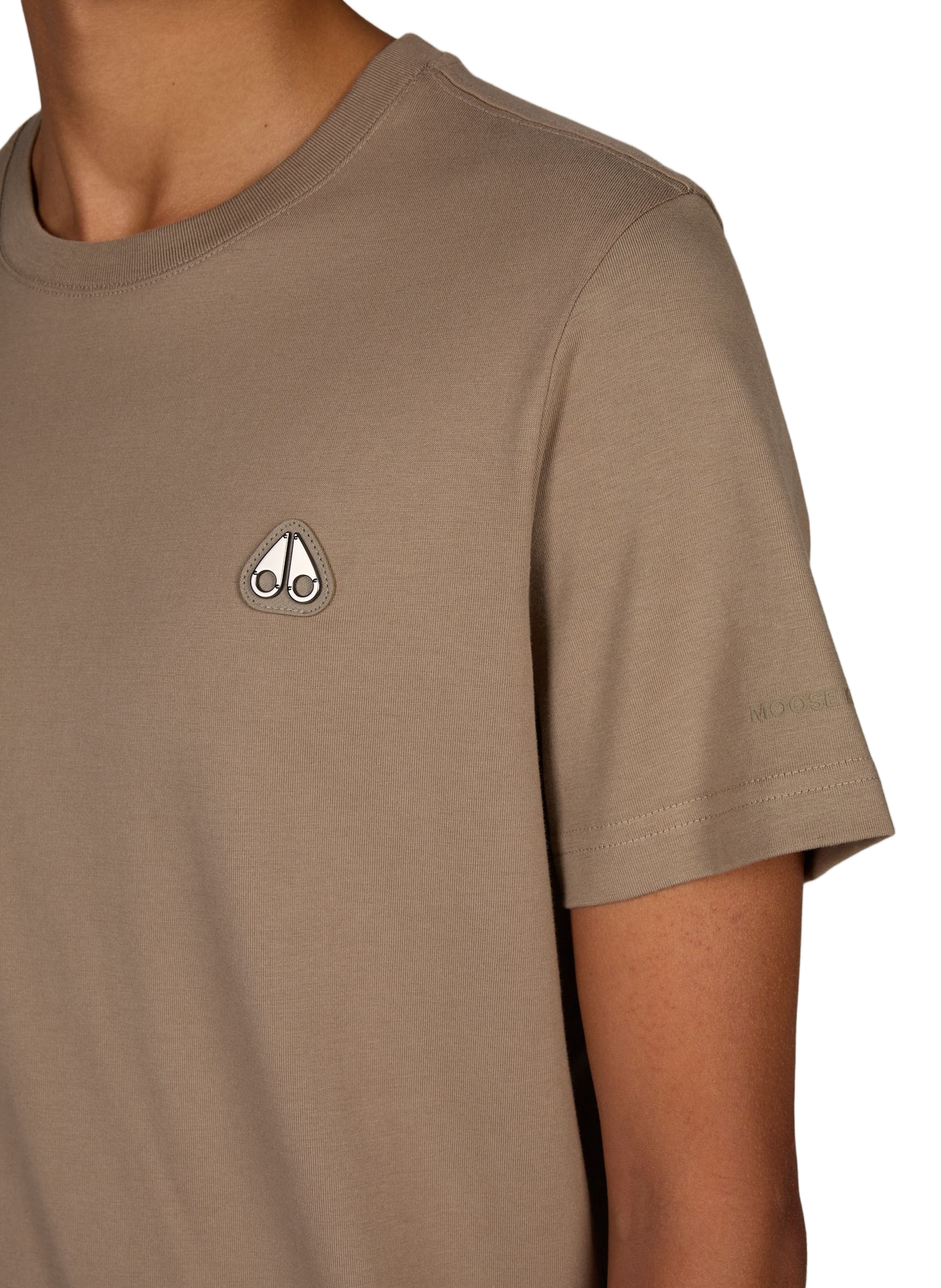 Round-neck cotton T-shirt MOOSE KNUCKLES Beige
