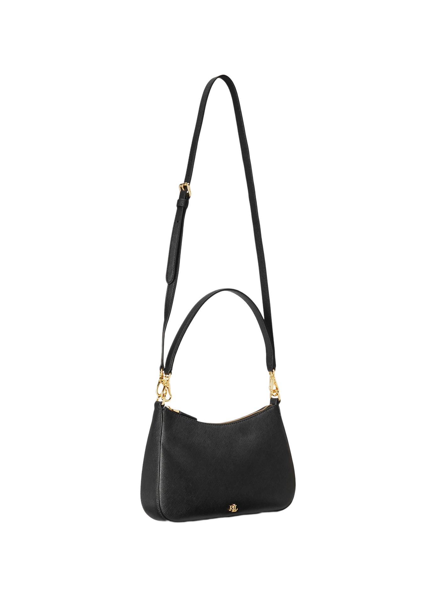 DANNI 26 MEDIUM crosshatch leather bag LAUREN Black