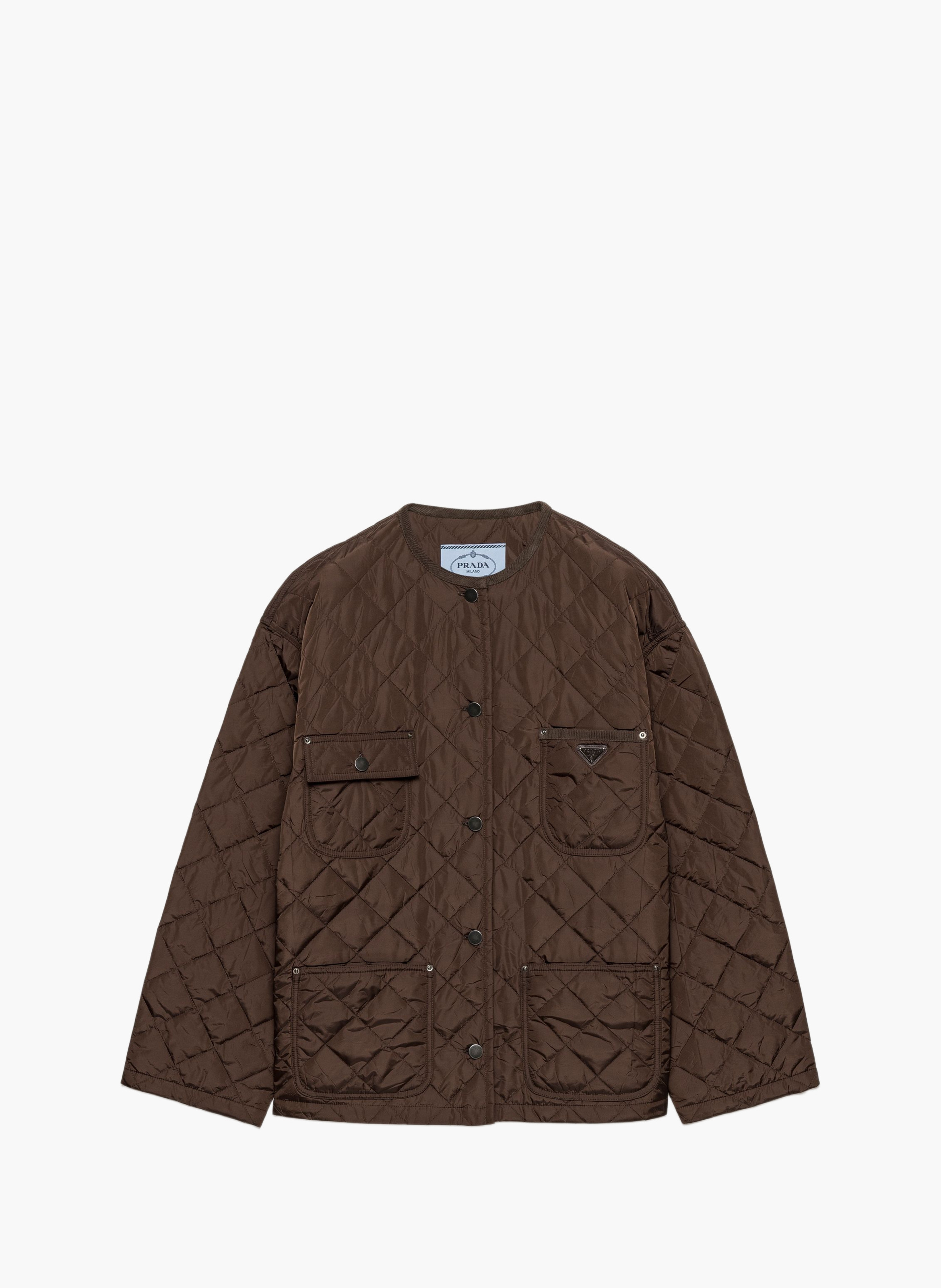 Veste légère matelassée en re-nylon PRADA Marron