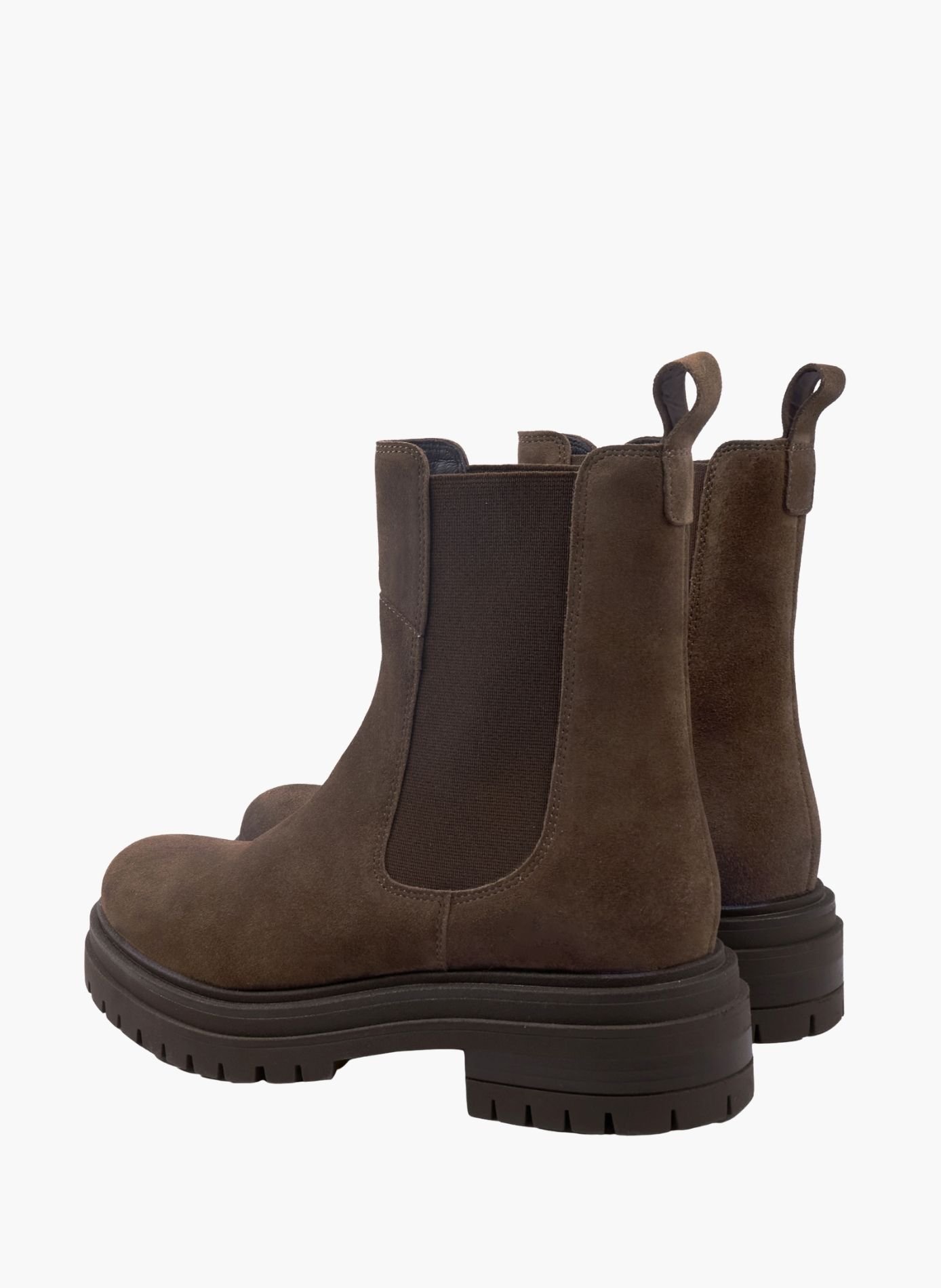 Bottines chelsea crantées cuir daim JULES & JENN Marron