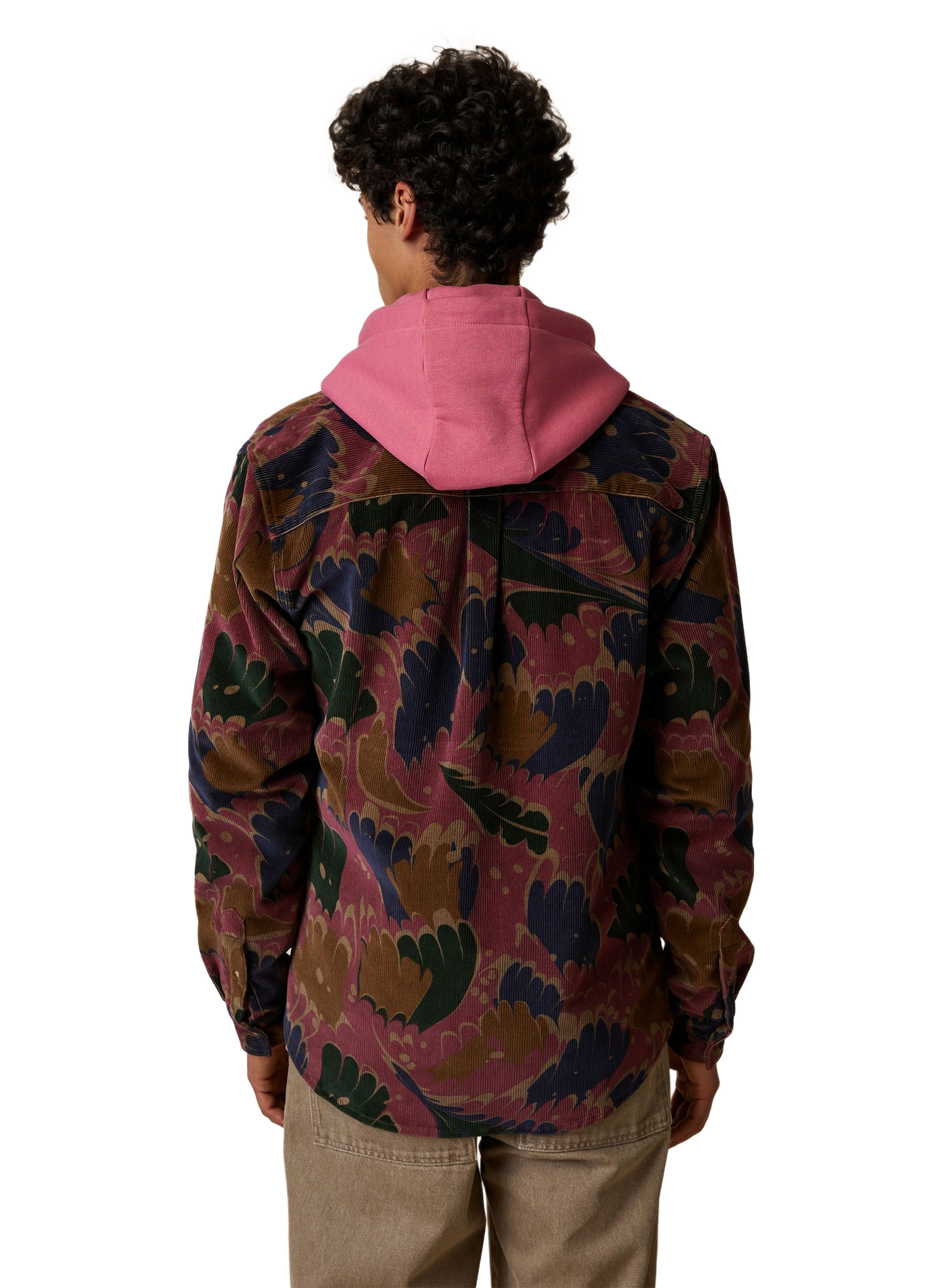 Surchemise droite imprimée en coton mélangé FAGUO Rose