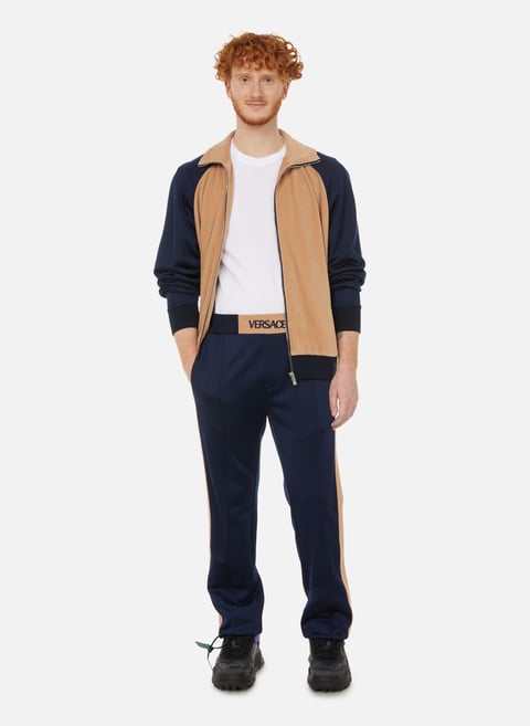 LOGO COTTON BLEND TRACK JACKET VERSACE for MEN Printemps