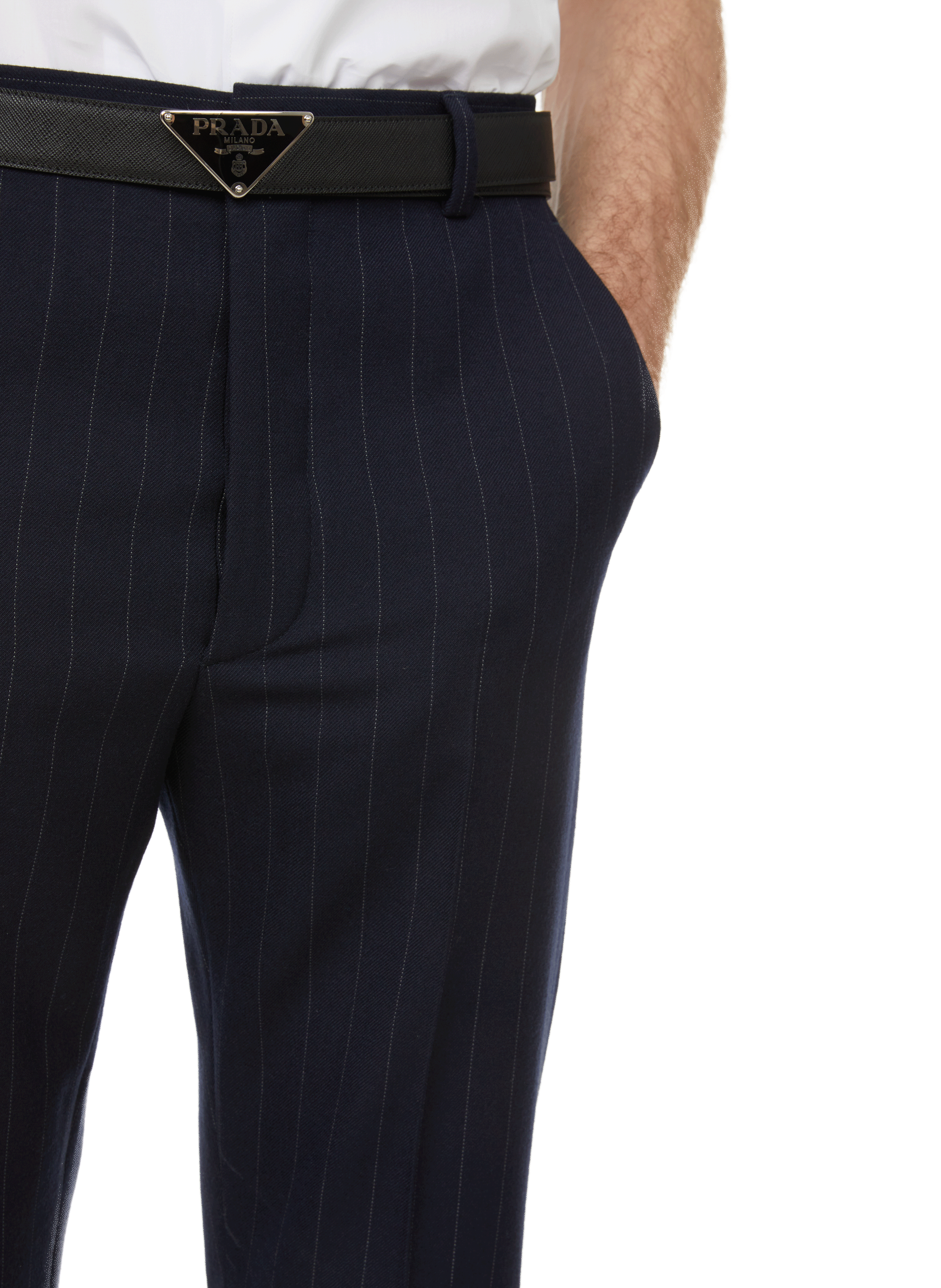 Wool trousers PRADA Blue