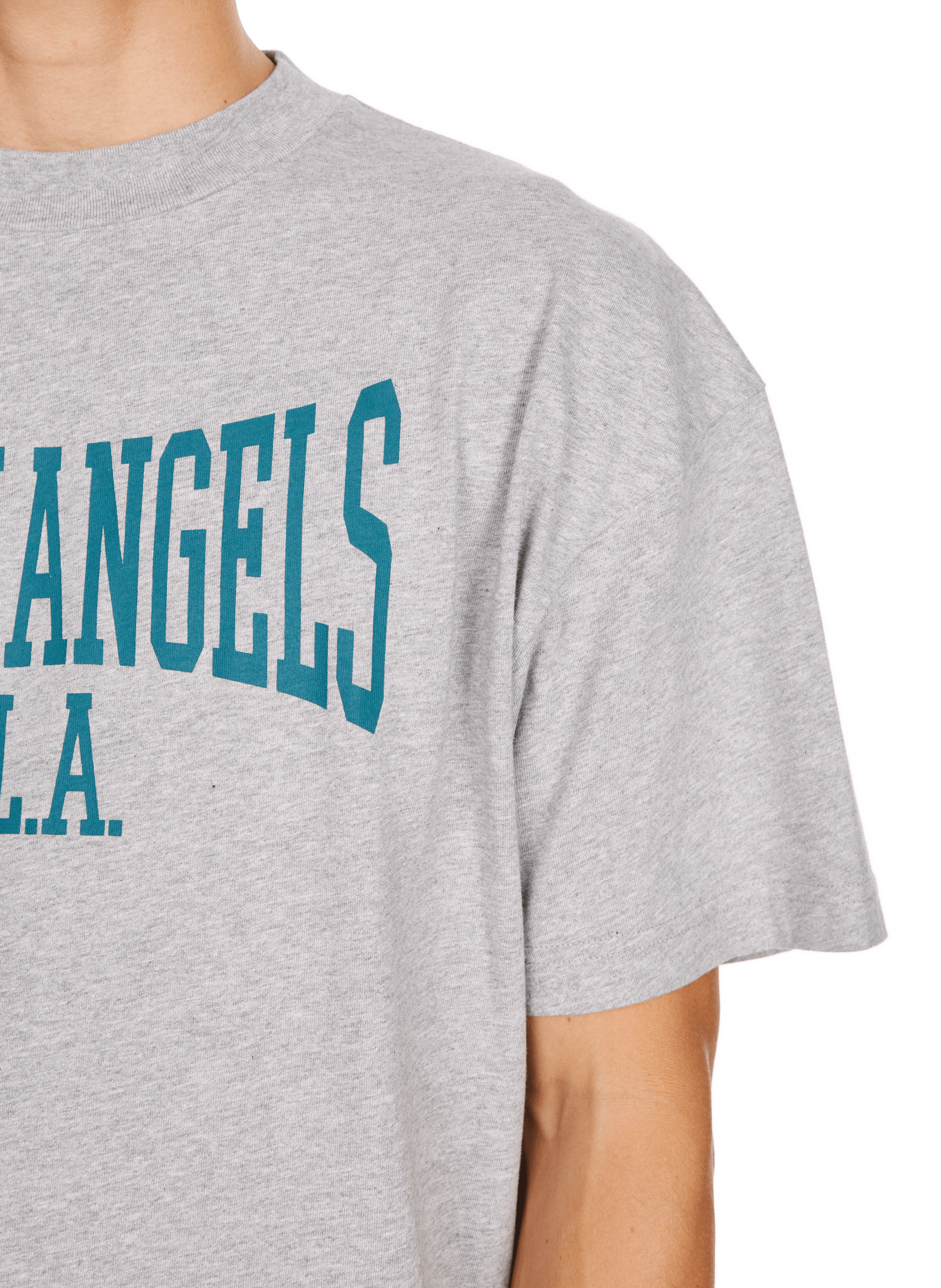 Biker-style cotton t-shirt PALM ANGELS Grey