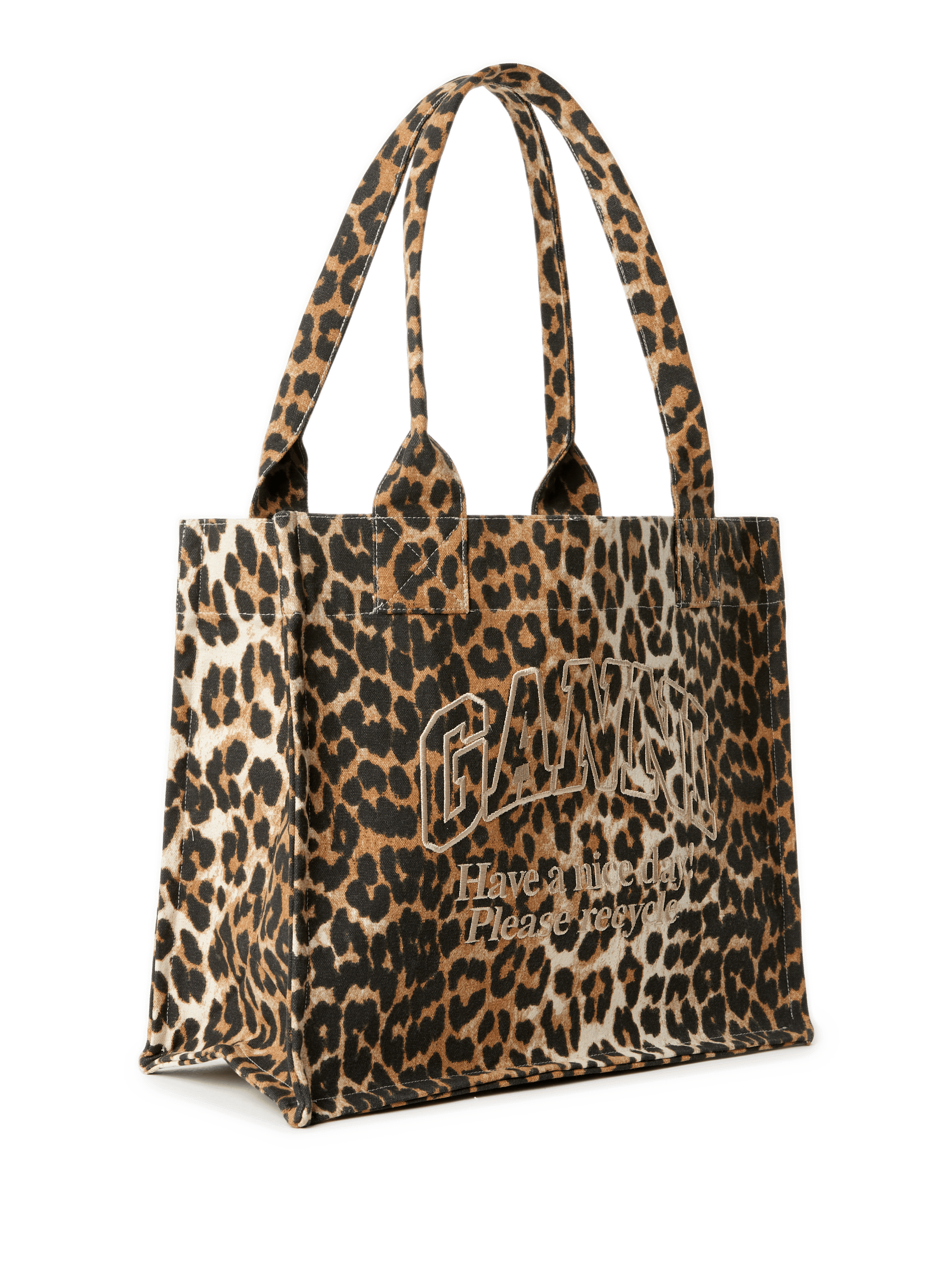 Animal print tote bag GANNI Multicolour