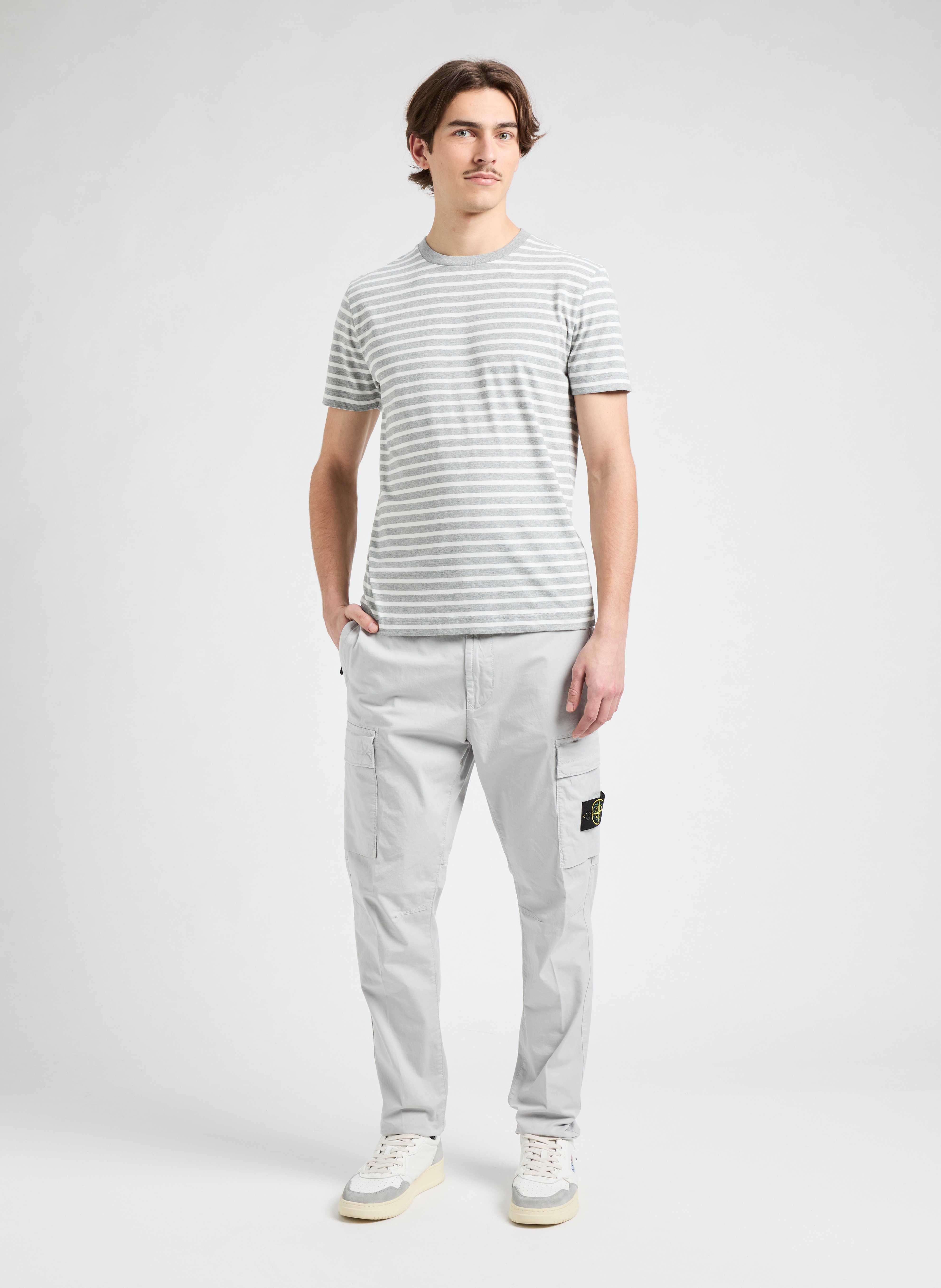 T-shirt à rayures AU PRINTEMPS PARIS Gris