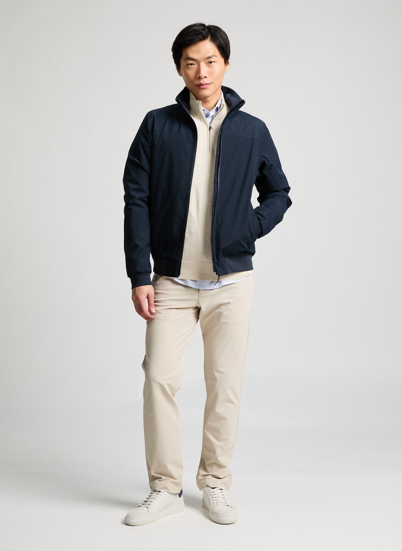 Veste ajustée à col montant Bleu