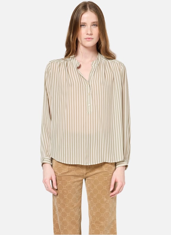 Blouse fluide à rayures - unyka Vert by GERARD DAREL GERARD DAREL Blouse fluide à rayures - unyka Vert
