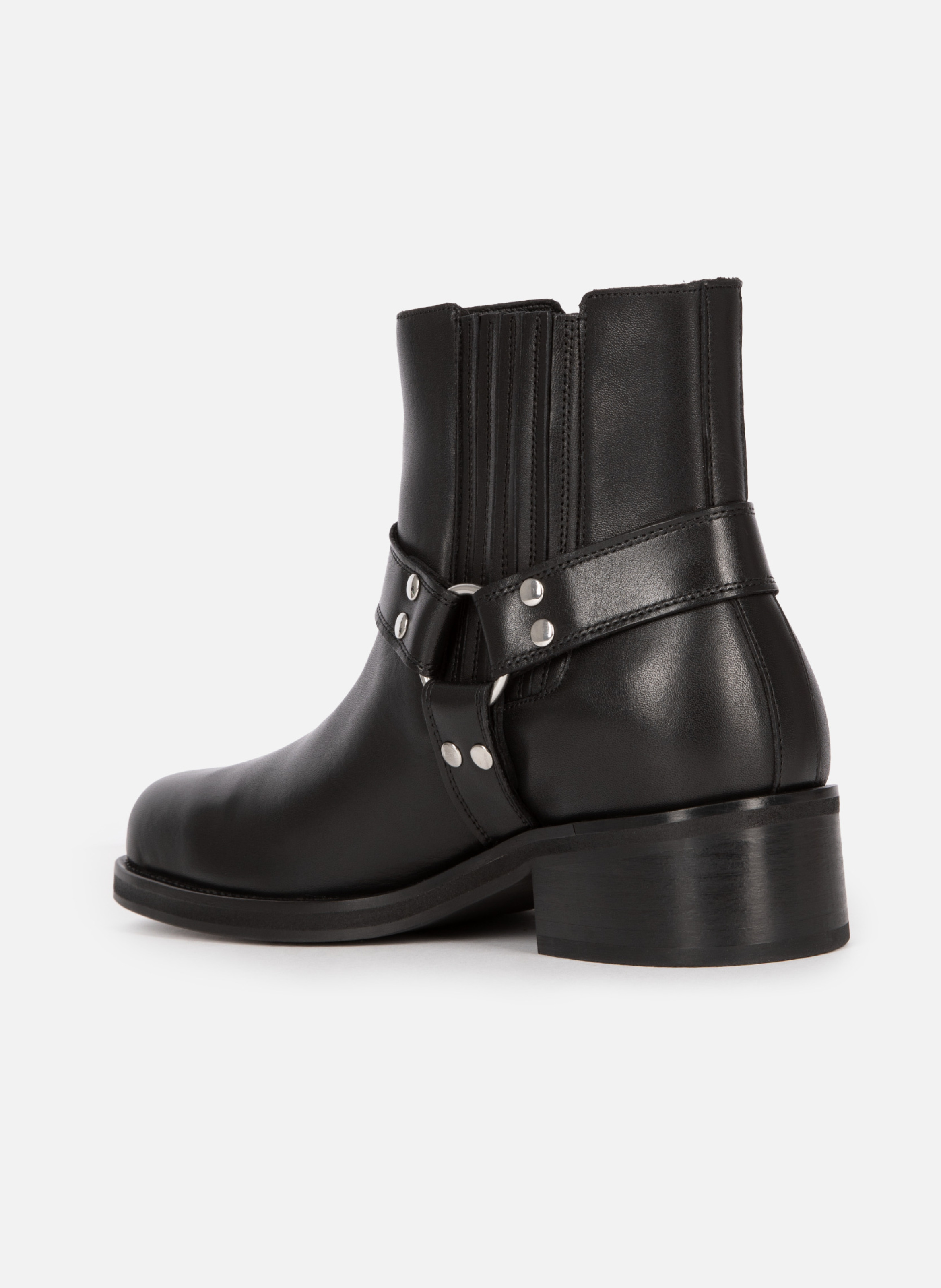 Bottines avec sangles en cuir THE KOOPLES Noir
