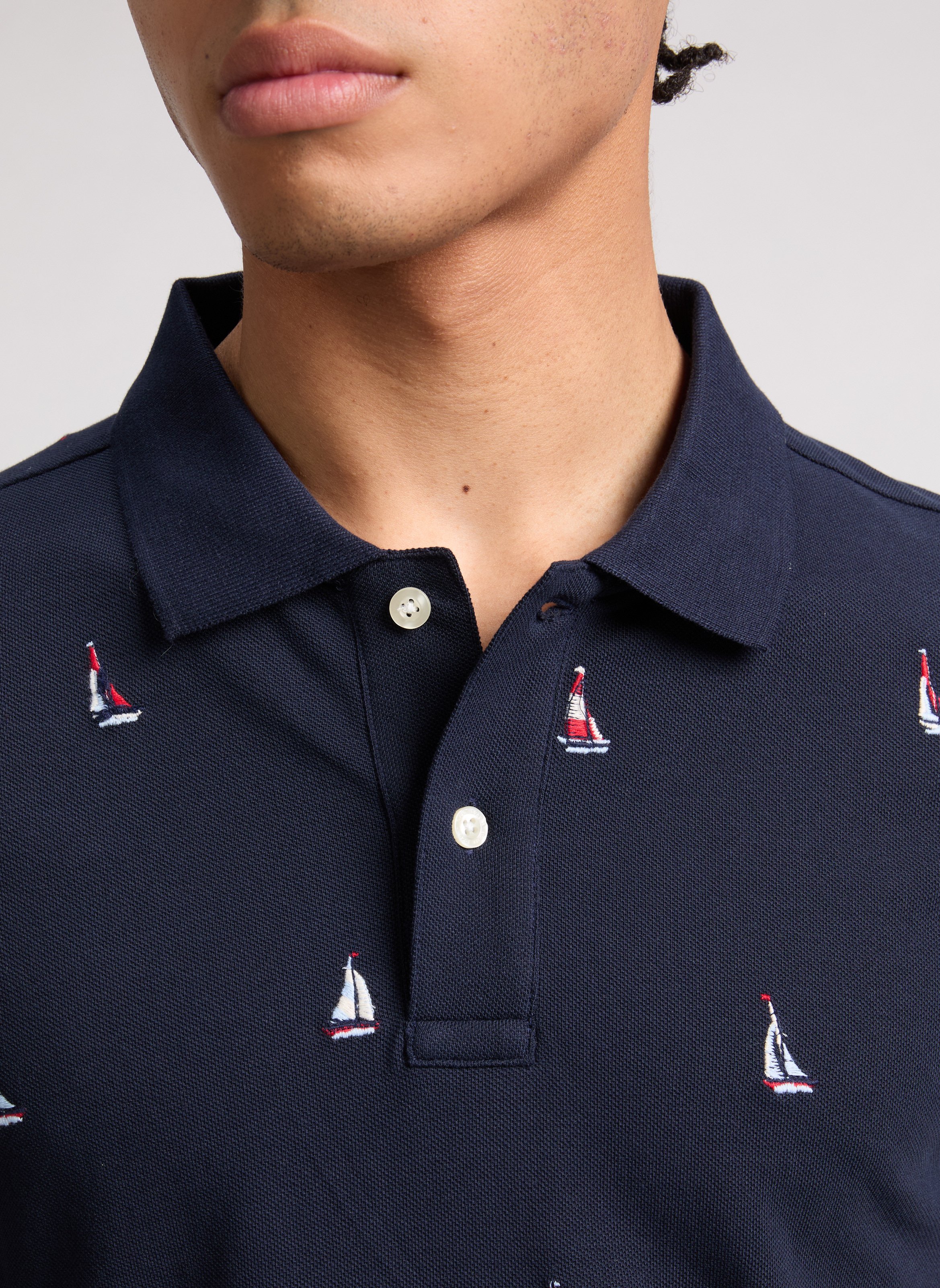 Polo imprimé en cotoon GANT Bleu