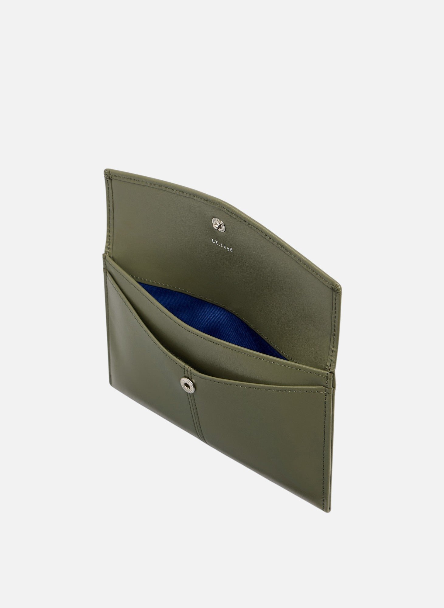 Pochette enveloppe moyen modèle charlotte en cuir lisse LE TANNEUR Vert