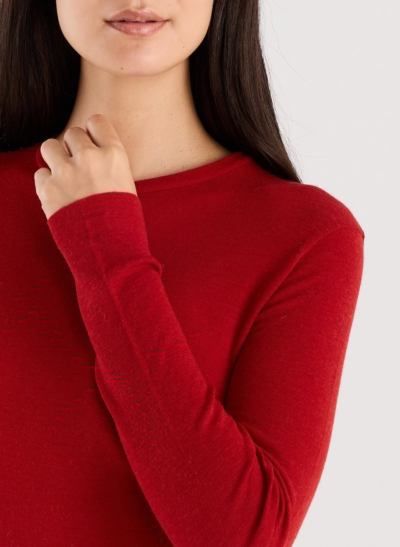 Pull maille fine en laine SAISON 1865 Rouge