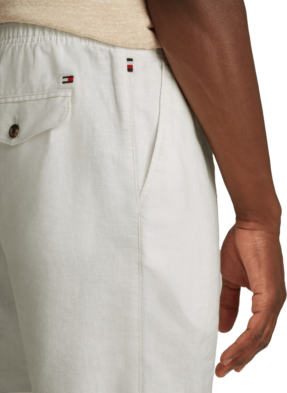 Short en lin mélangé TOMMY HILFIGER Blanc