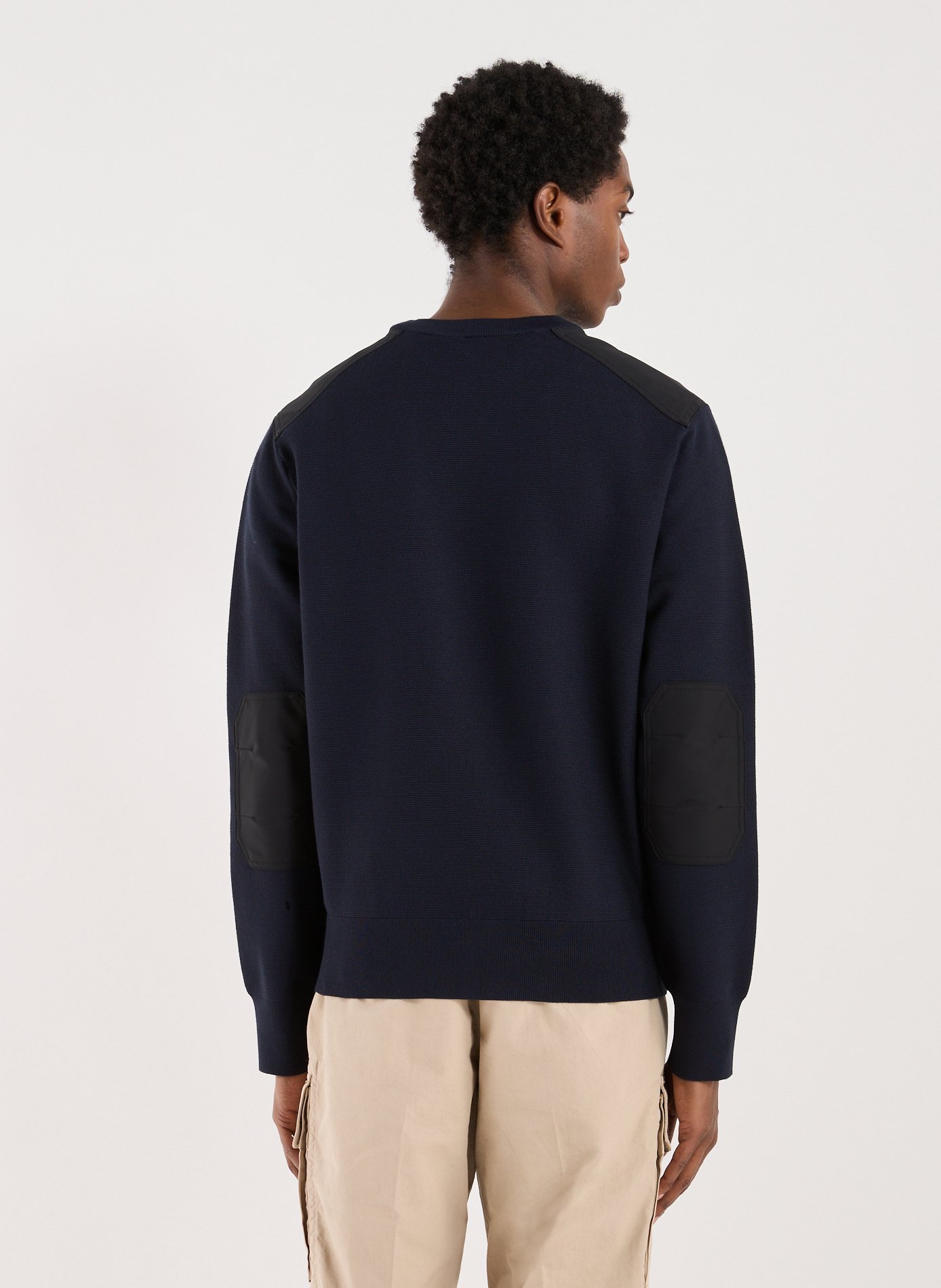 Textured Bi-material Sweatshirt MOOSE KNUCKLES Blue