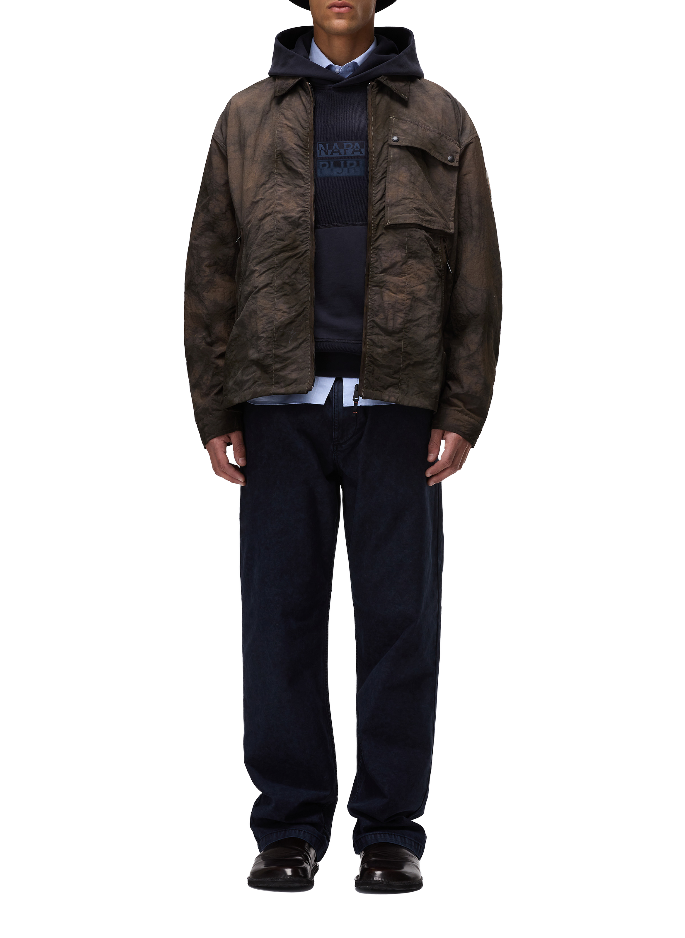 Cotton hoodie with logo NAPAPIJRI Blue