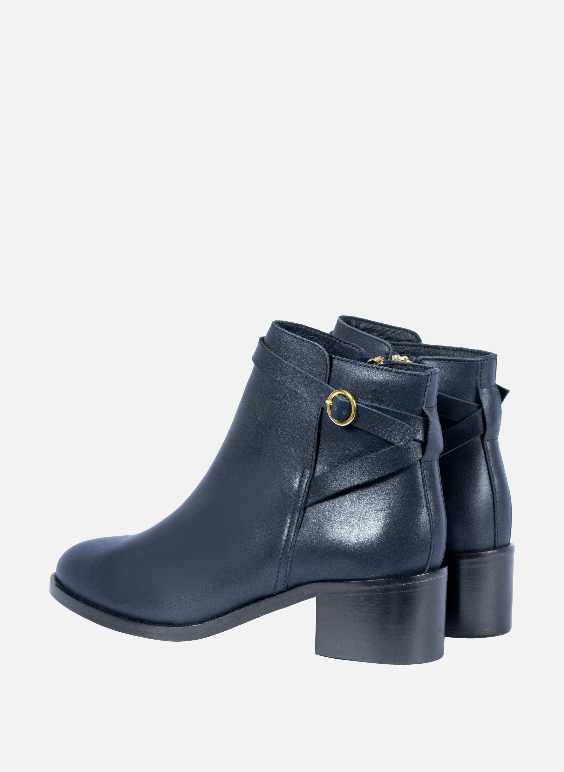 Bottines cavalières cuir lisse JULES & JENN Bleu