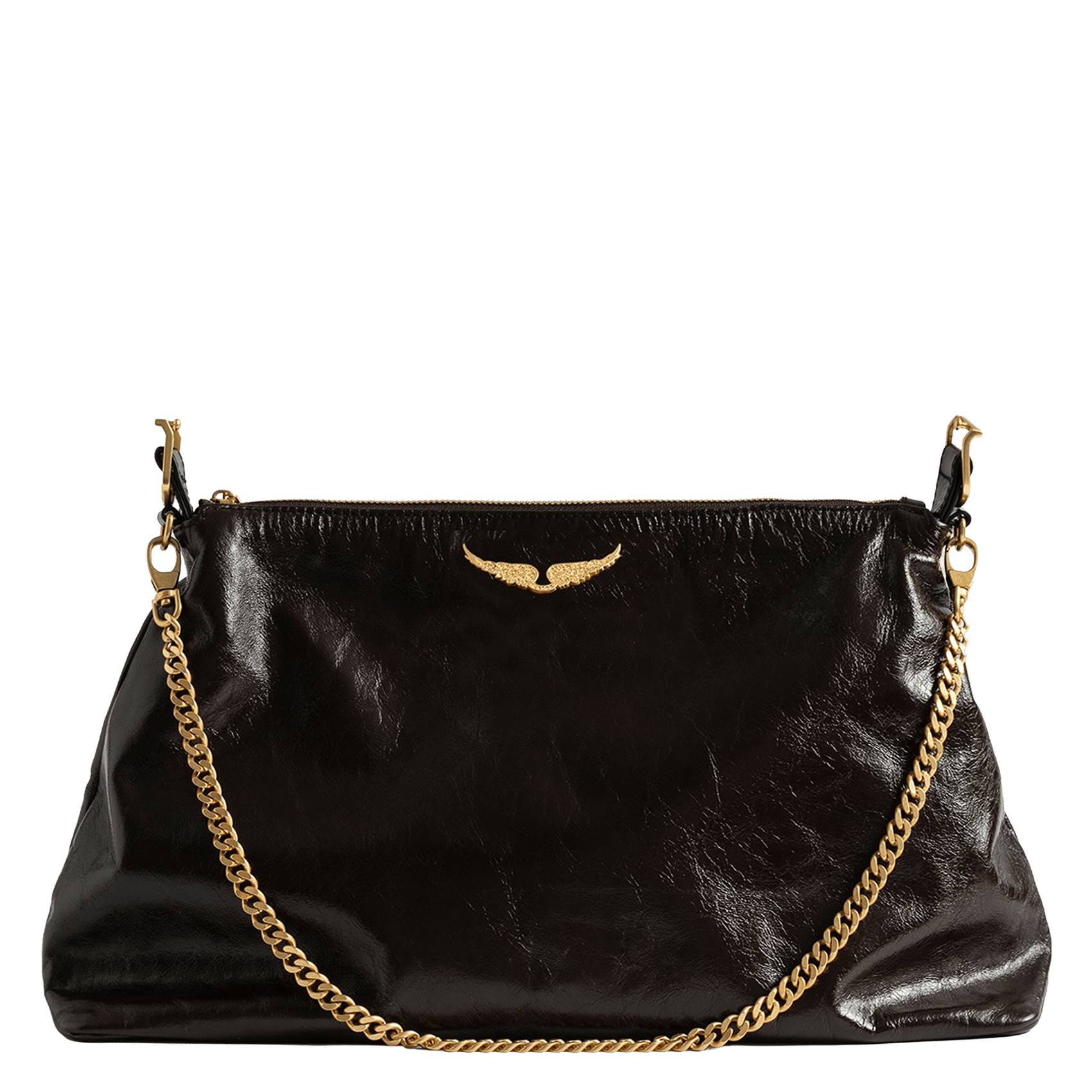 Sac porté épaule en cuir vieilli jim ZADIG&VOLTAIRE Marron