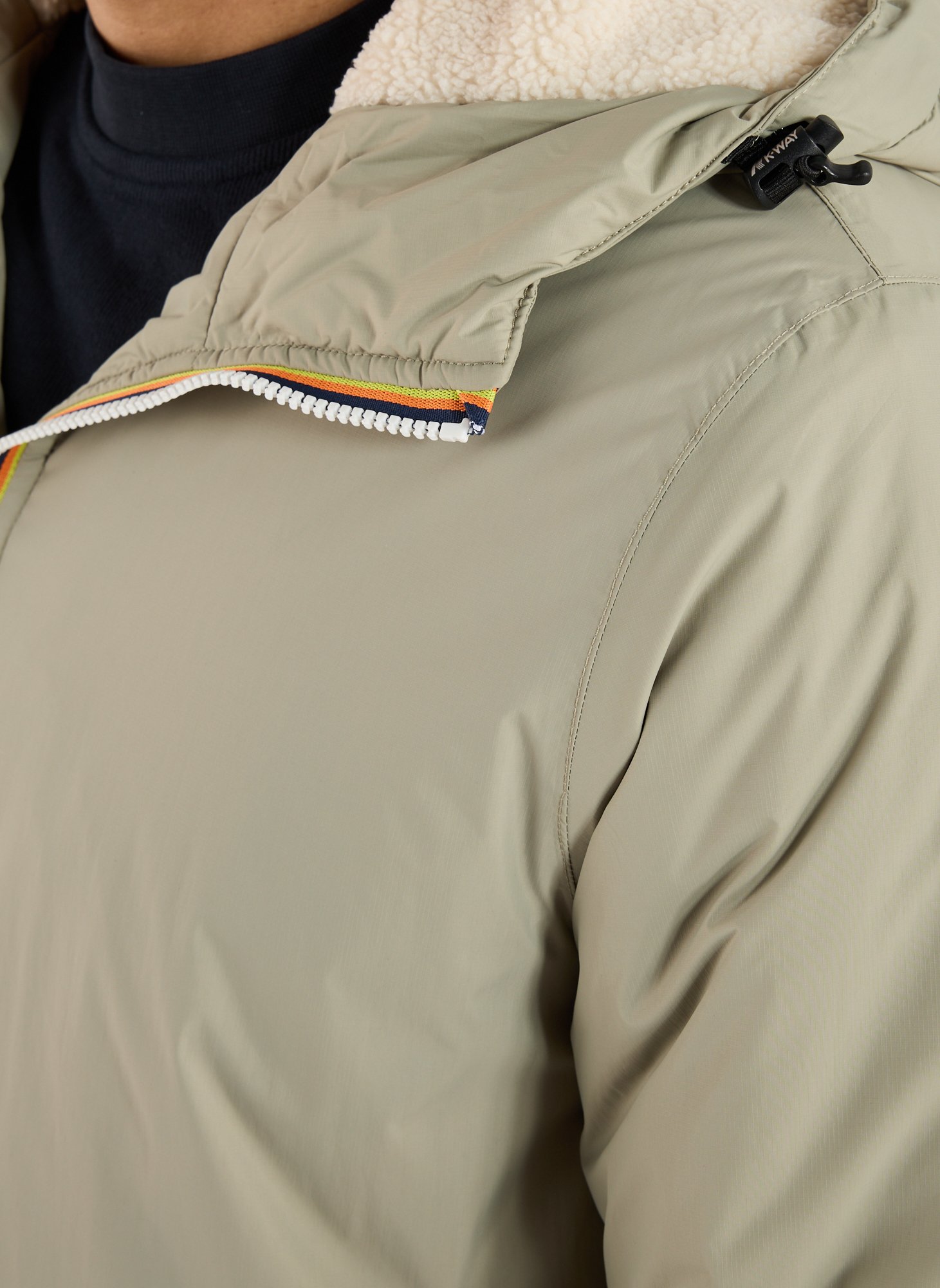 Straight hooded parka K-WAY Green