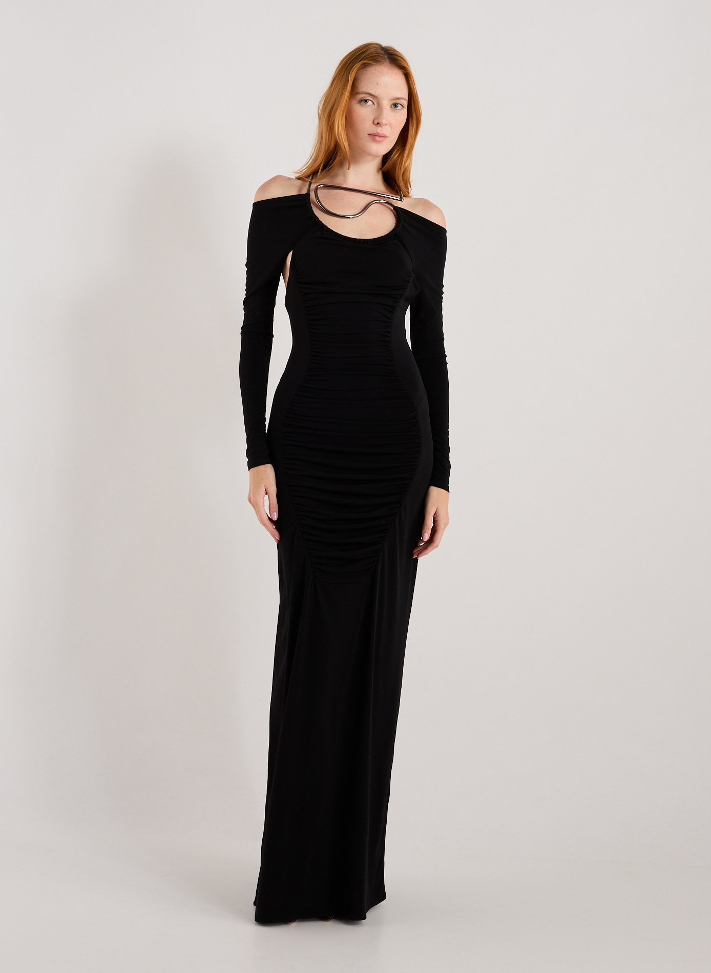 COPERNI Long dress with cut-out C logo Black