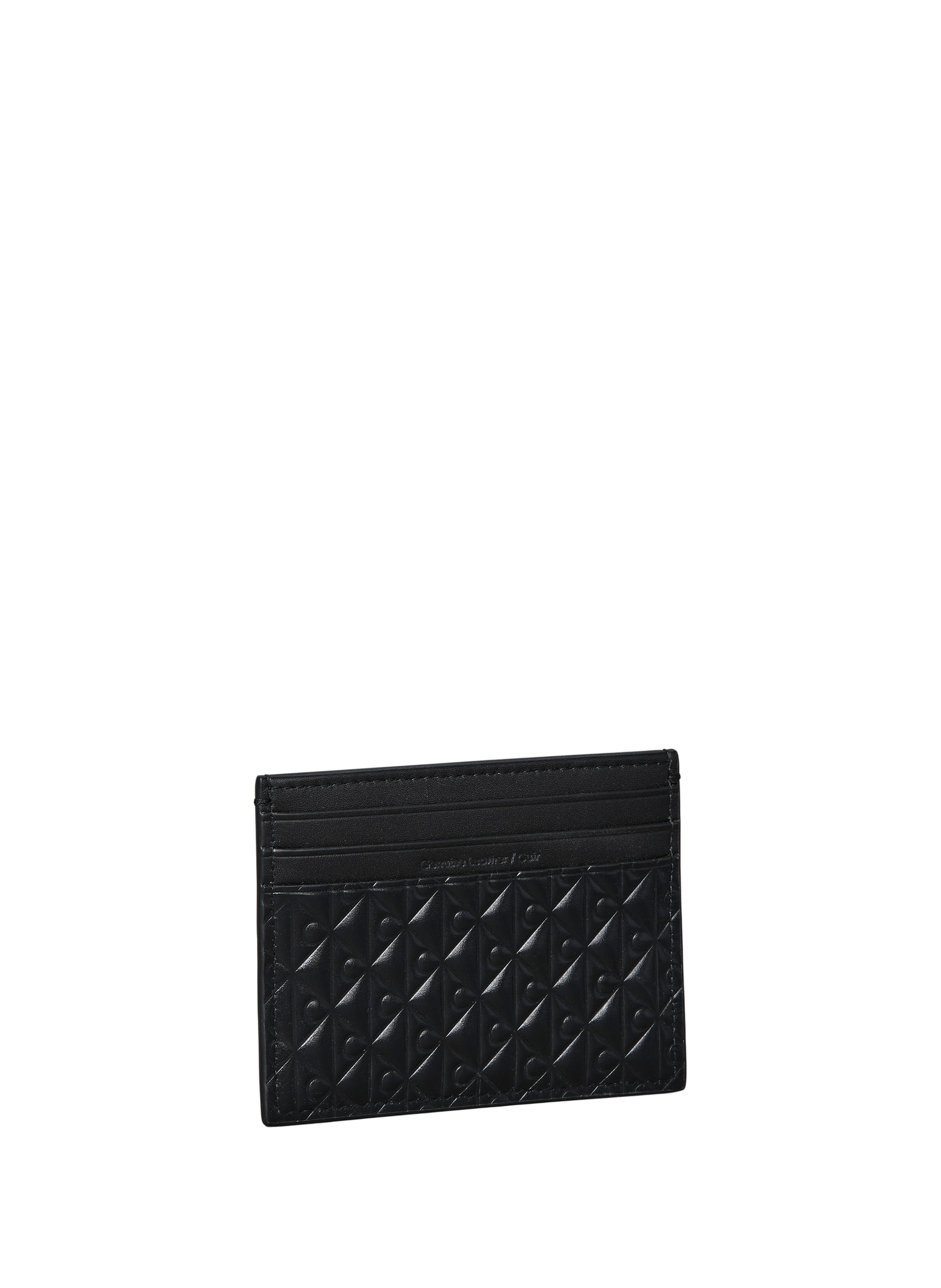 Textured leather card holder CALVIN KLEIN Black