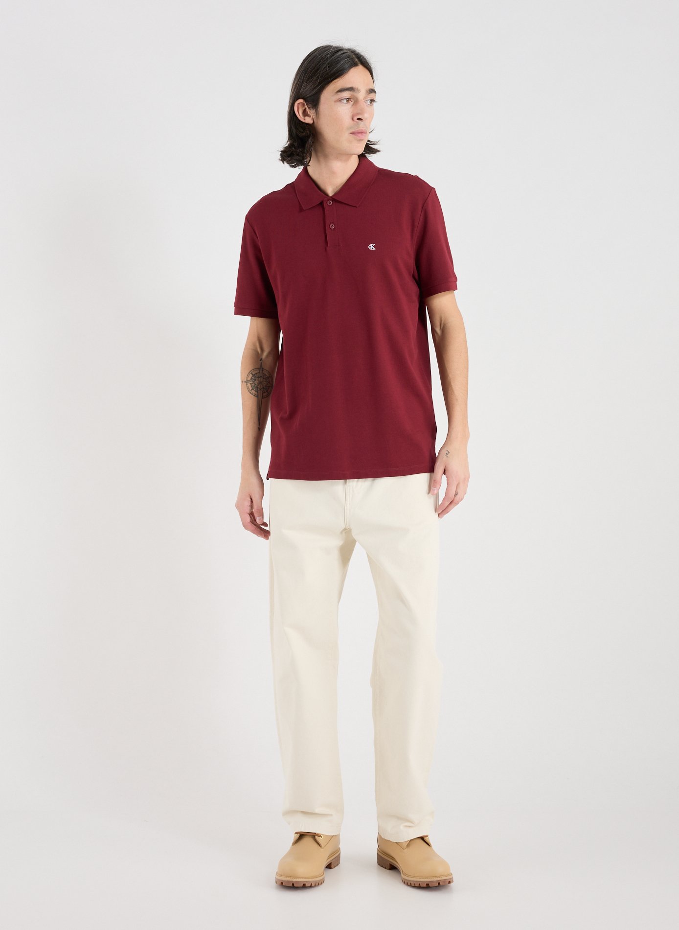 Short sleeve cotton polo shirt CALVIN KLEIN Red
