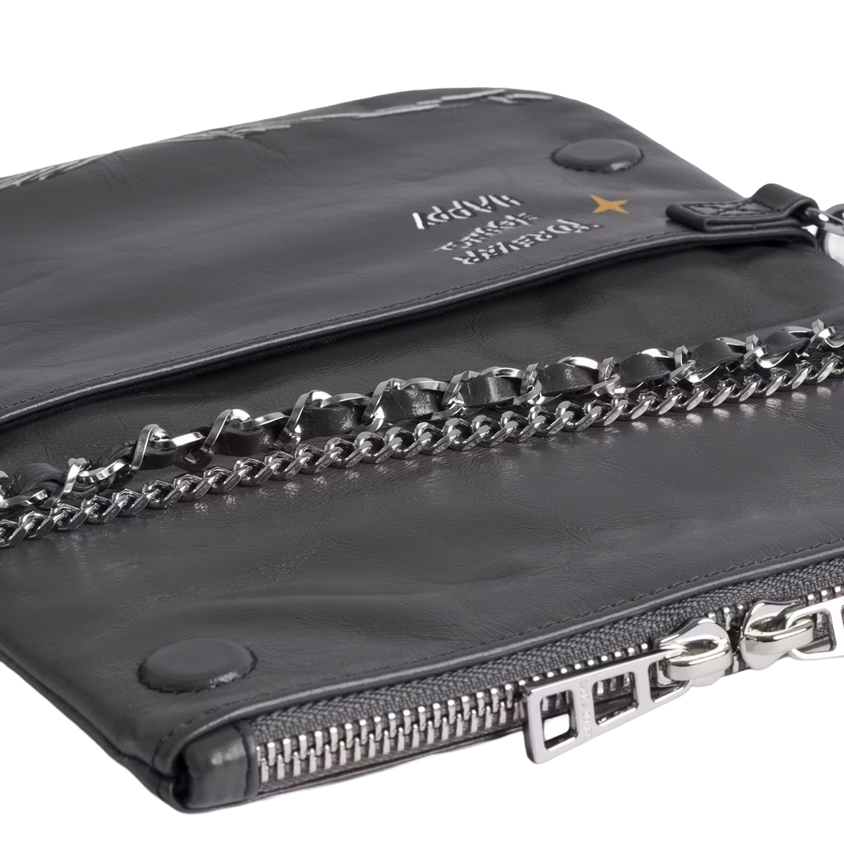 Sac bandoulière en cuir rock nano ZADIG&VOLTAIRE Gris