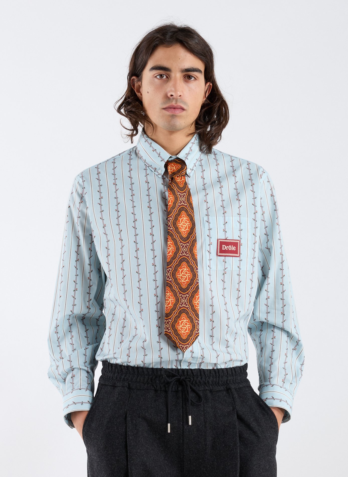 Cotton patterned shirt DROLE DE MONSIEUR Blue