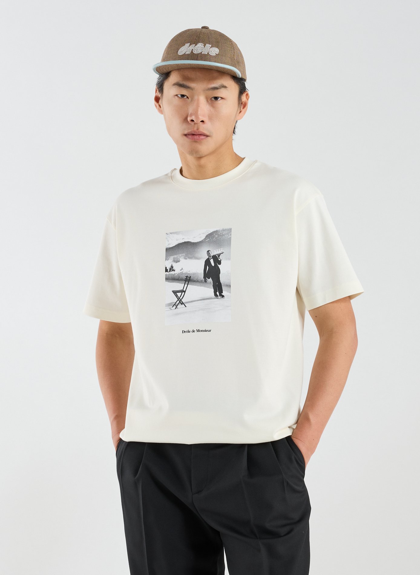 T-Shirt ample sérigraphié en coton DROLE DE MONSIEUR Beige