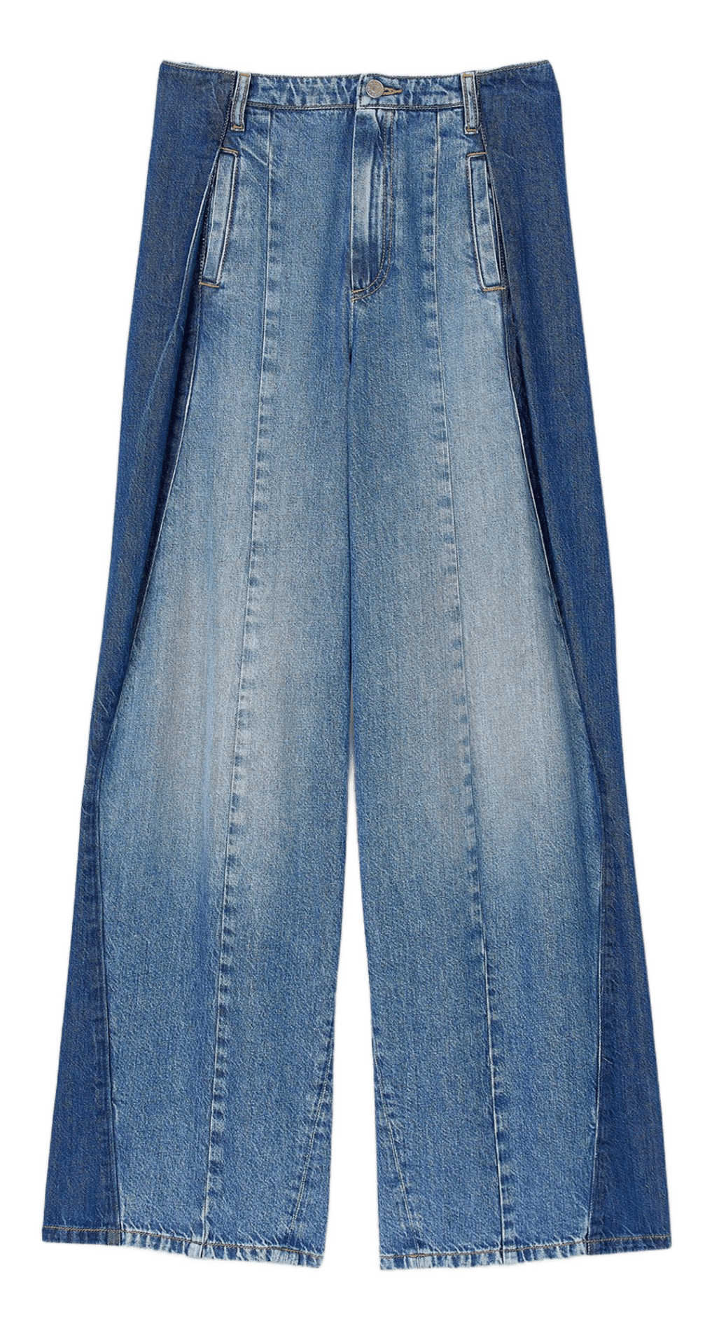 Jean large à empiècements en coton SANDRO Bleu