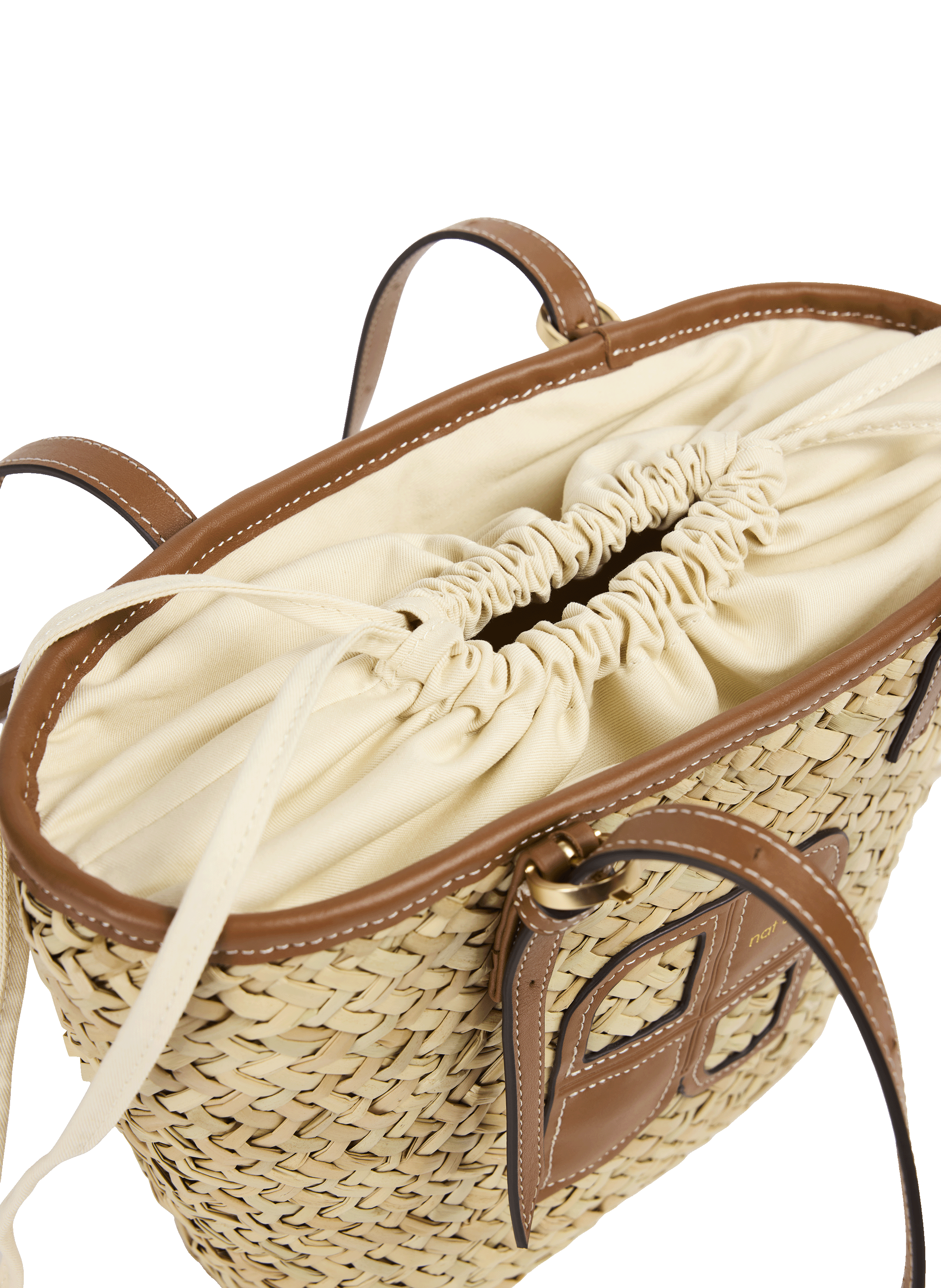 Sac cabas Rafael en paille NAT & NIN Marron