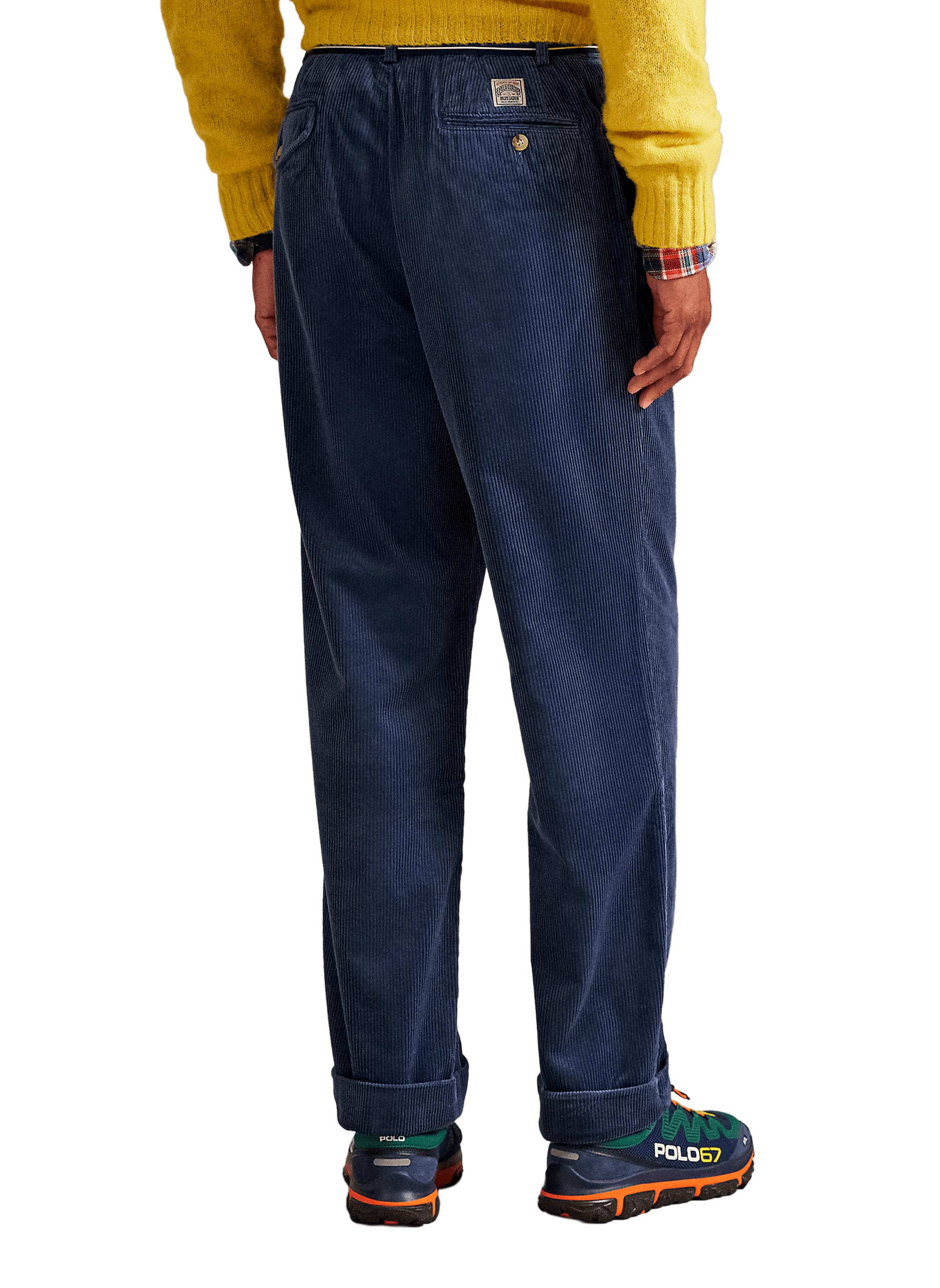 Pantalon velours côtelé en coton POLO RALPH LAUREN Bleu