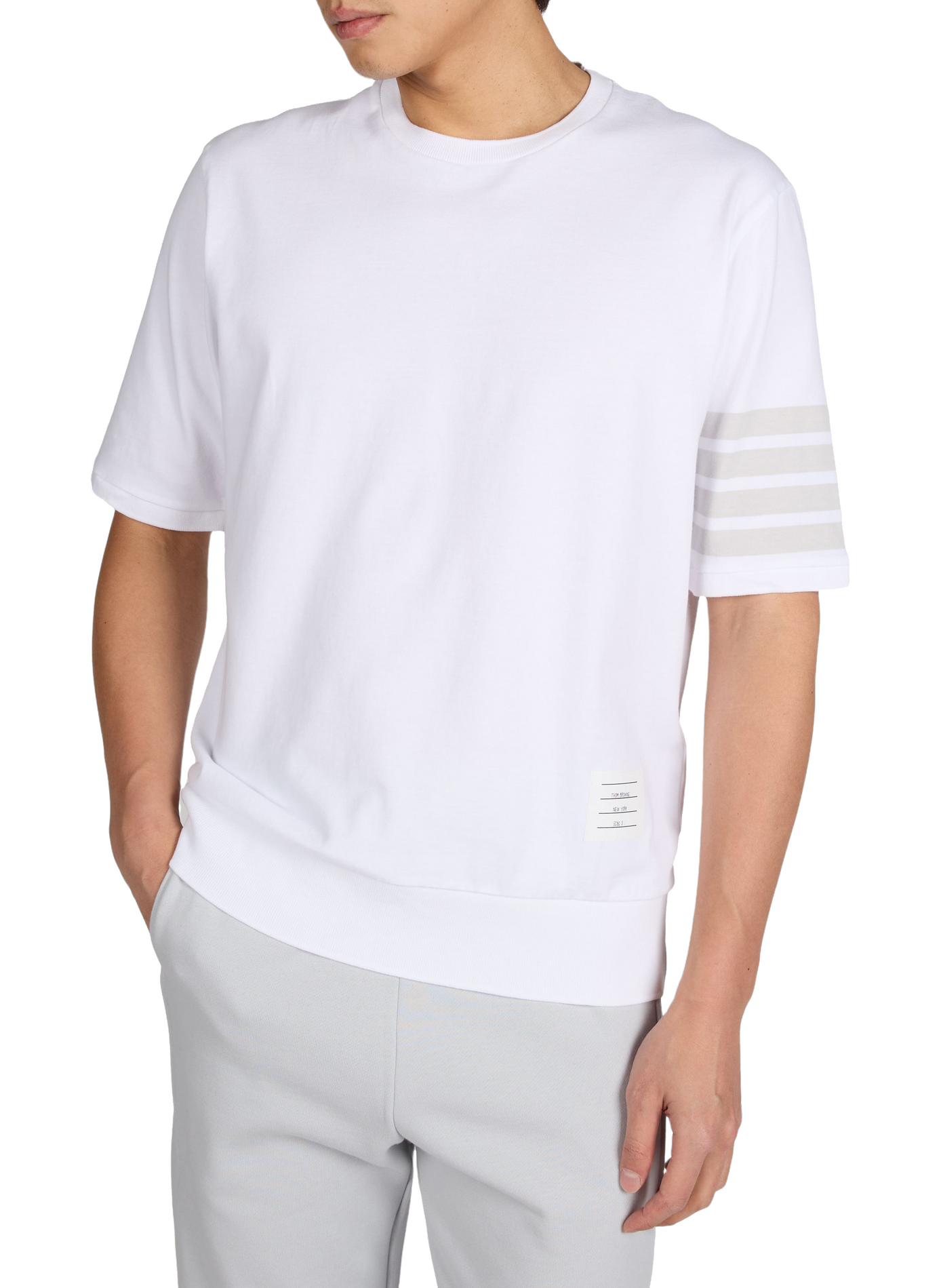 Classic Cotton T-Shirt THOM BROWNE White