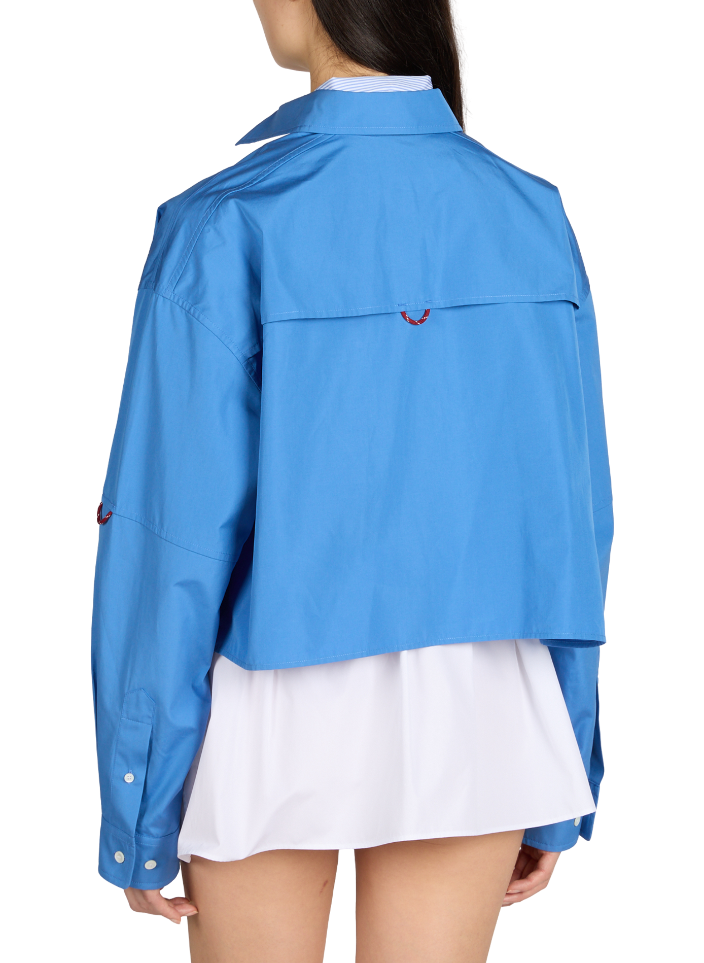 Chemise courte en coton MIU MIU Bleu