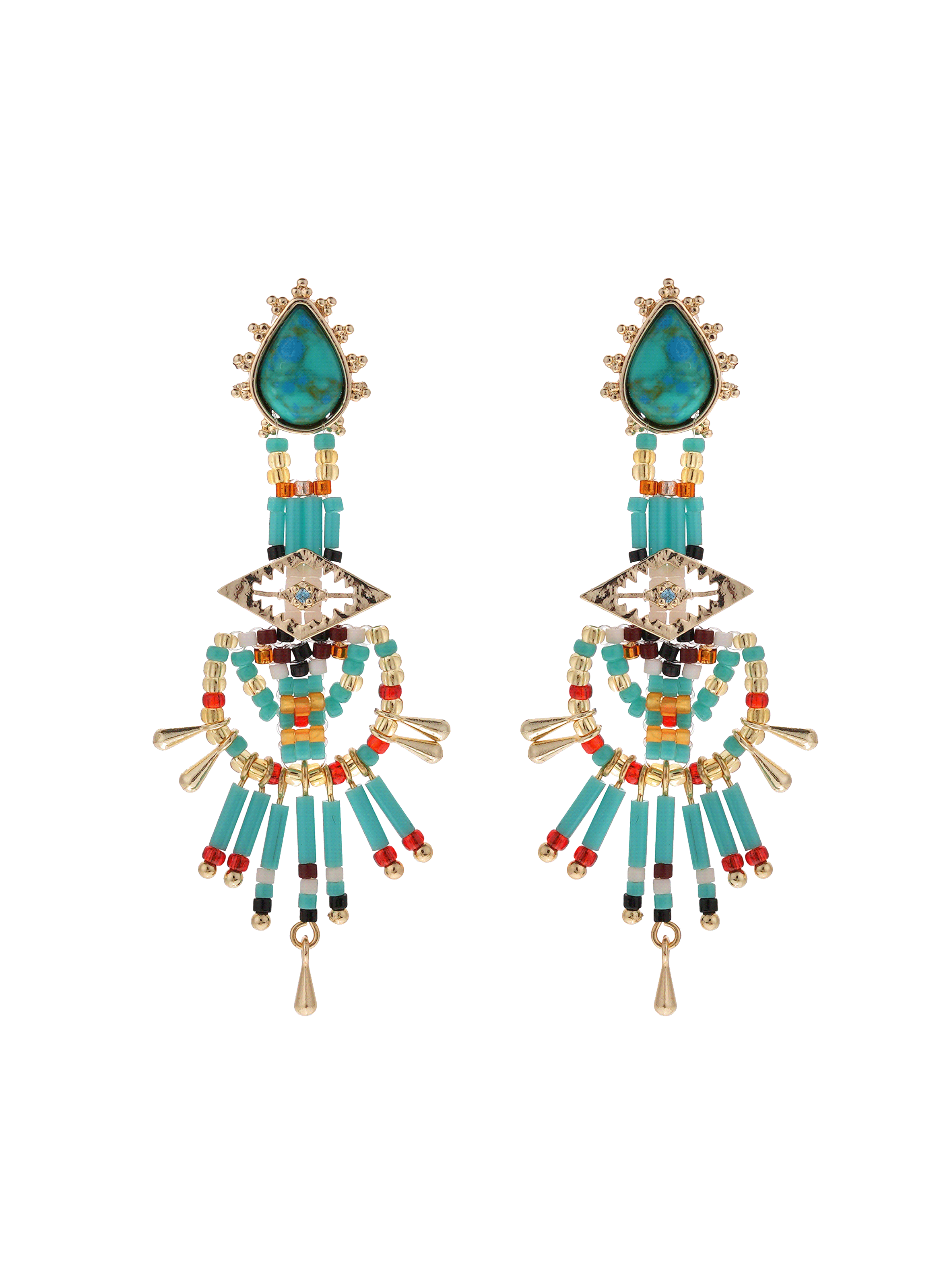 Boucles d'oreilles pendantes de perles halba HIPANEMA Bleu