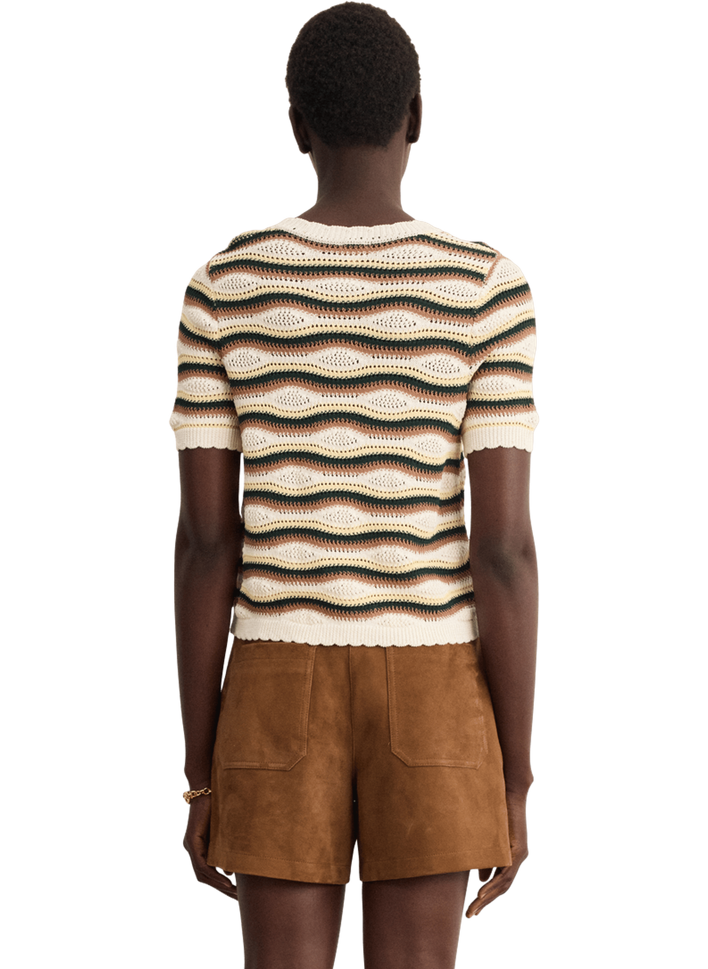 Pull en crochet à rayures multico - LALIAH PABLO Beige