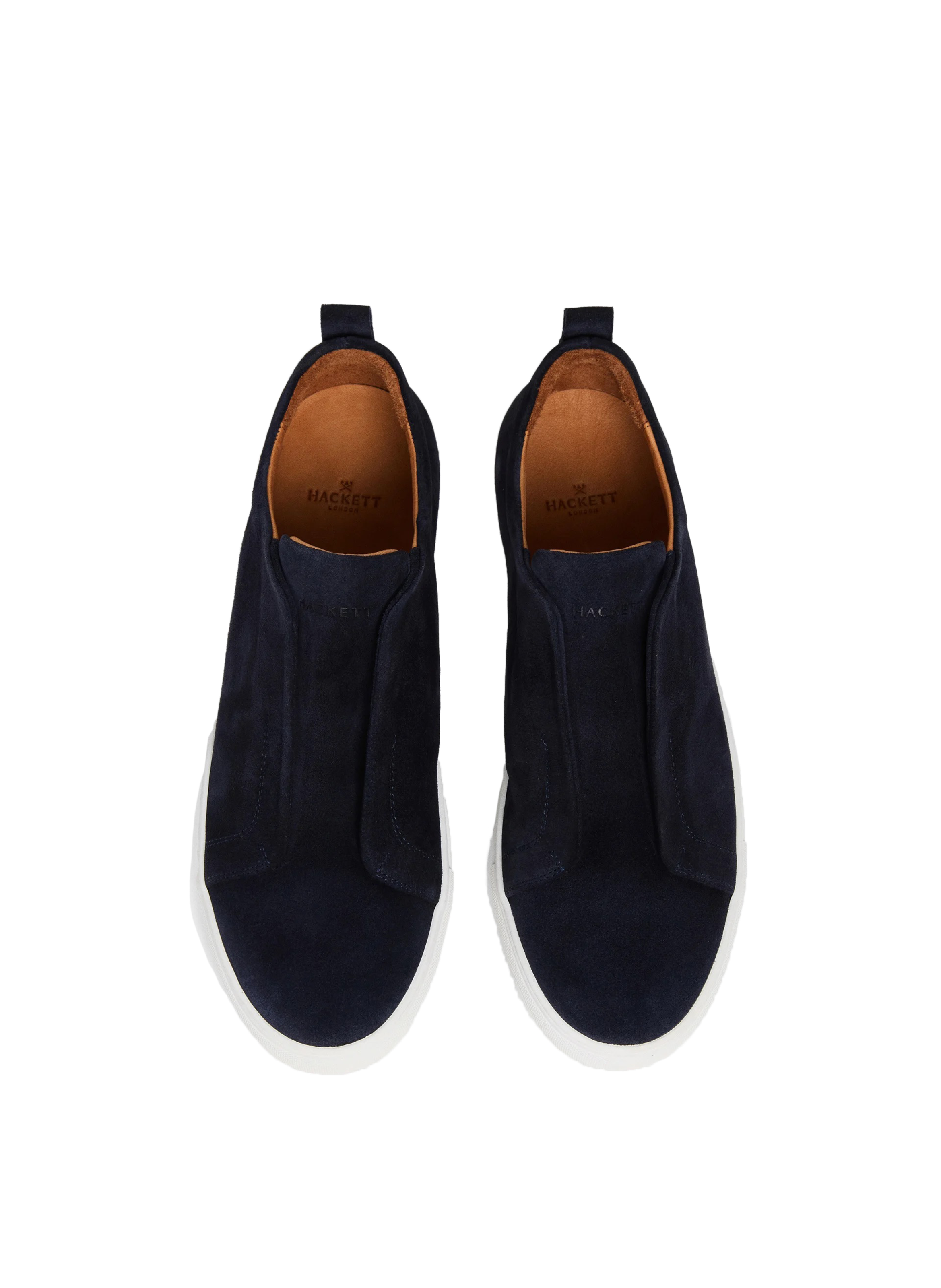 Baskets basses à enfiler en cuir daim HACKETT Bleu