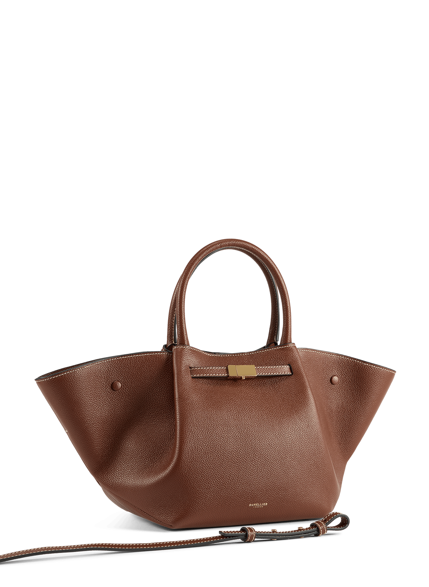 Gestreifter Ledertasche DEMELLIER LONDON Braun