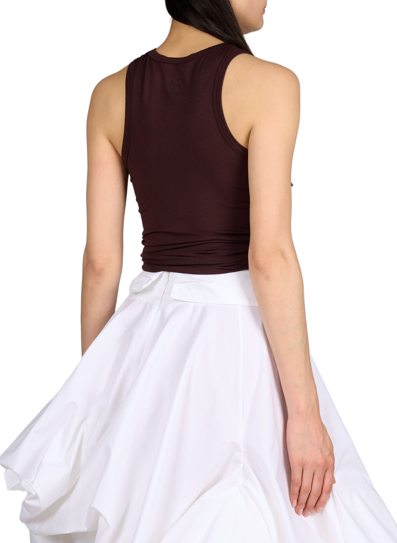 Tanktop mit Baumwollschleife MAGDA BUTRYM Braun