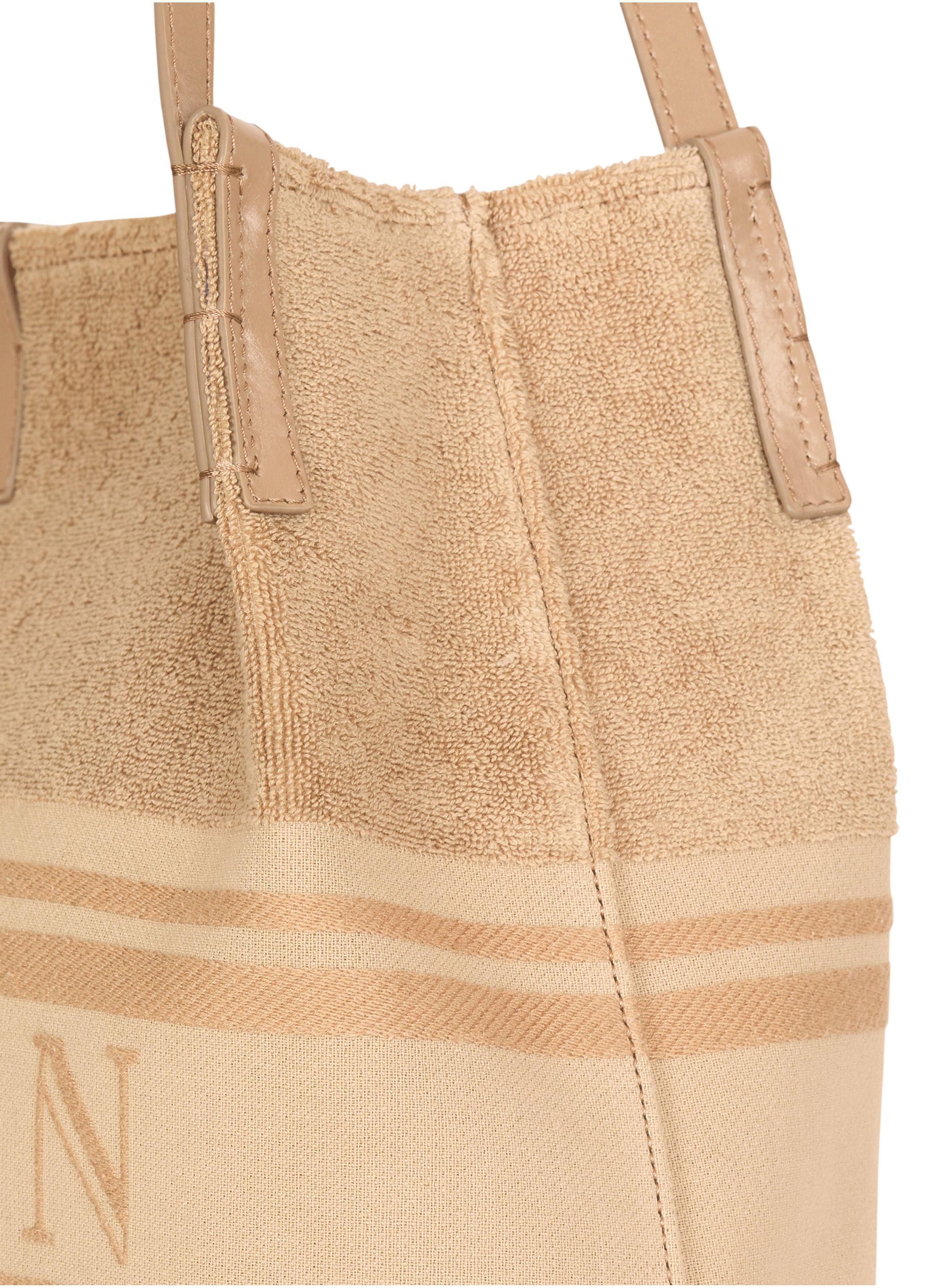 Sac cabas release medium en coton bouclette BALMAIN Beige
