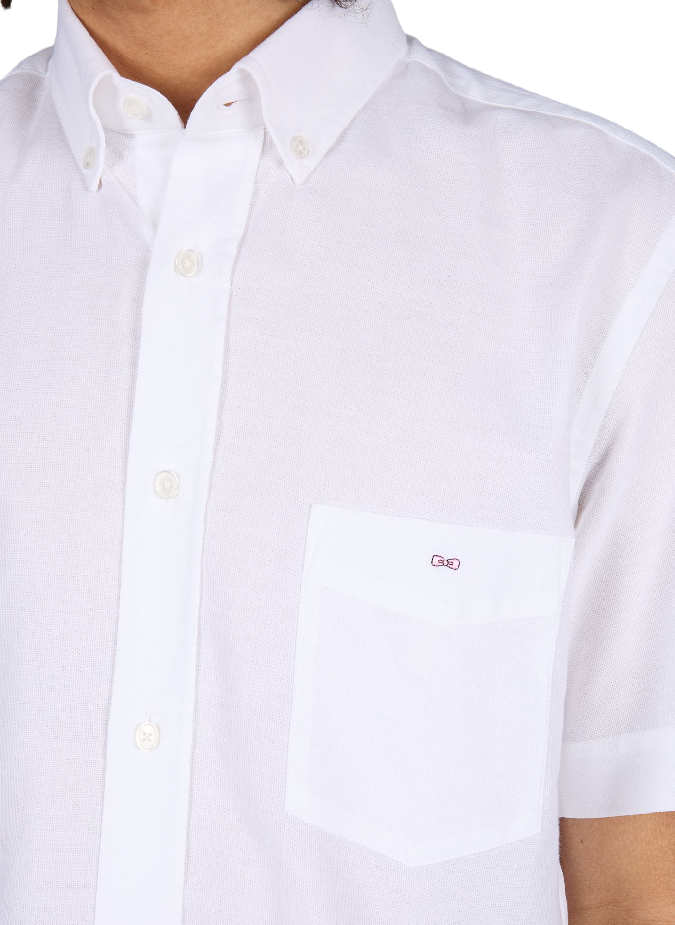 Chemise à manches courtes en piqué de coton EDEN PARK Blanc