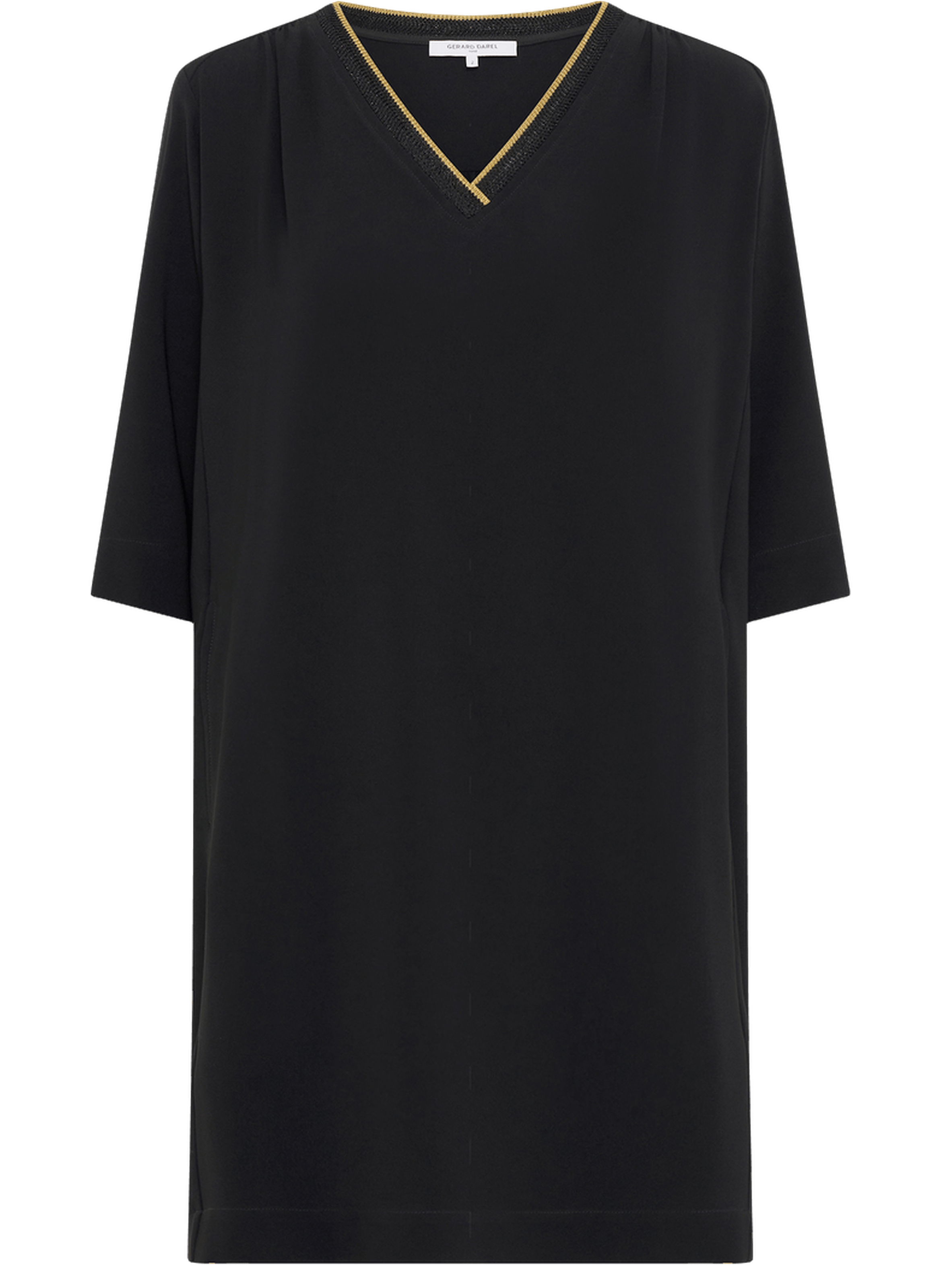 Robe courte en microfibre avec col en v - raysa GERARD DAREL Noir