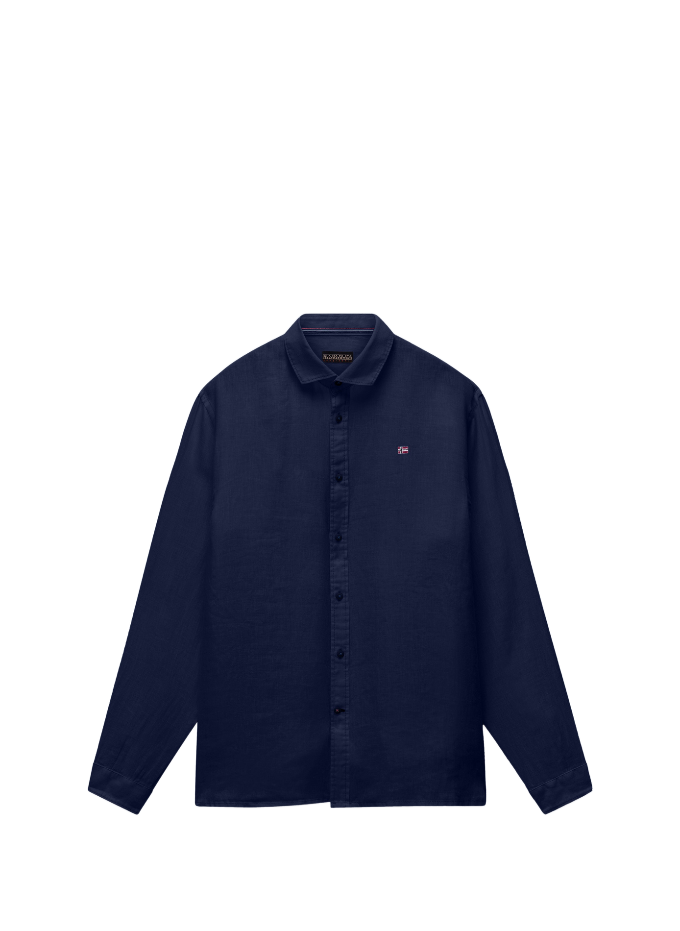 Chemise droite à manches longues en lin NAPAPIJRI Bleu