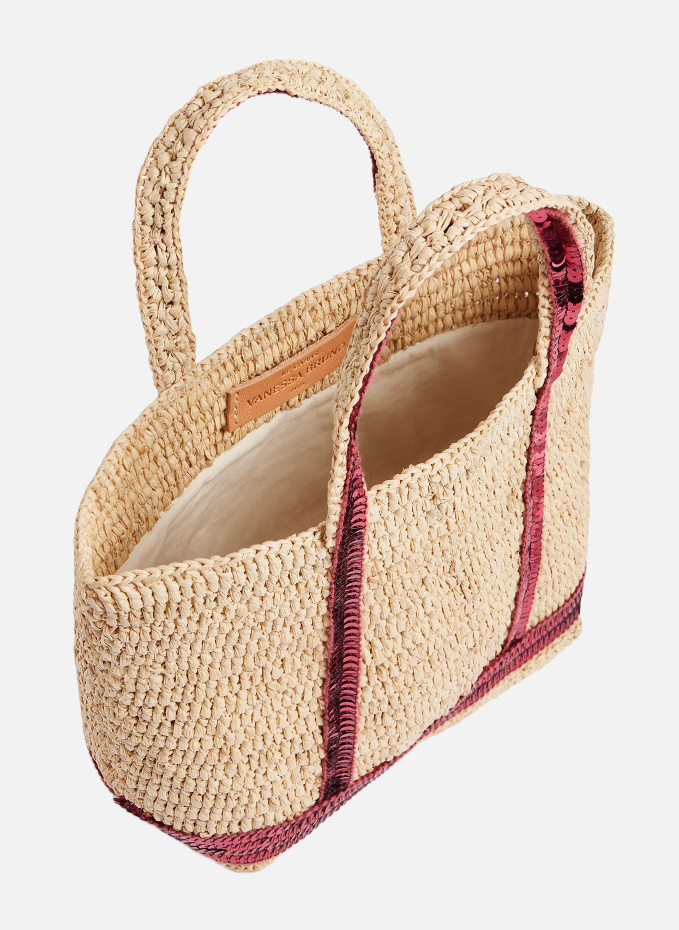 Cabas xs en raphia VANESSA BRUNO Rose