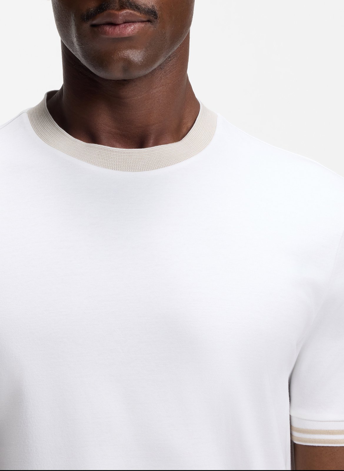 Tee-shirt droit col rond en coton BOSS Blanc