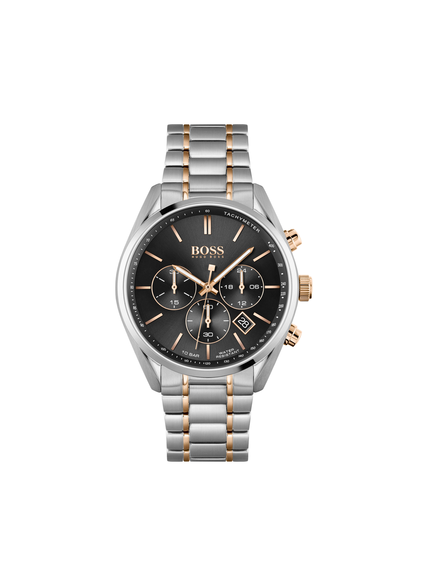 Montre quartz Champion en acier inoxydable BOSS MONTRES Noir