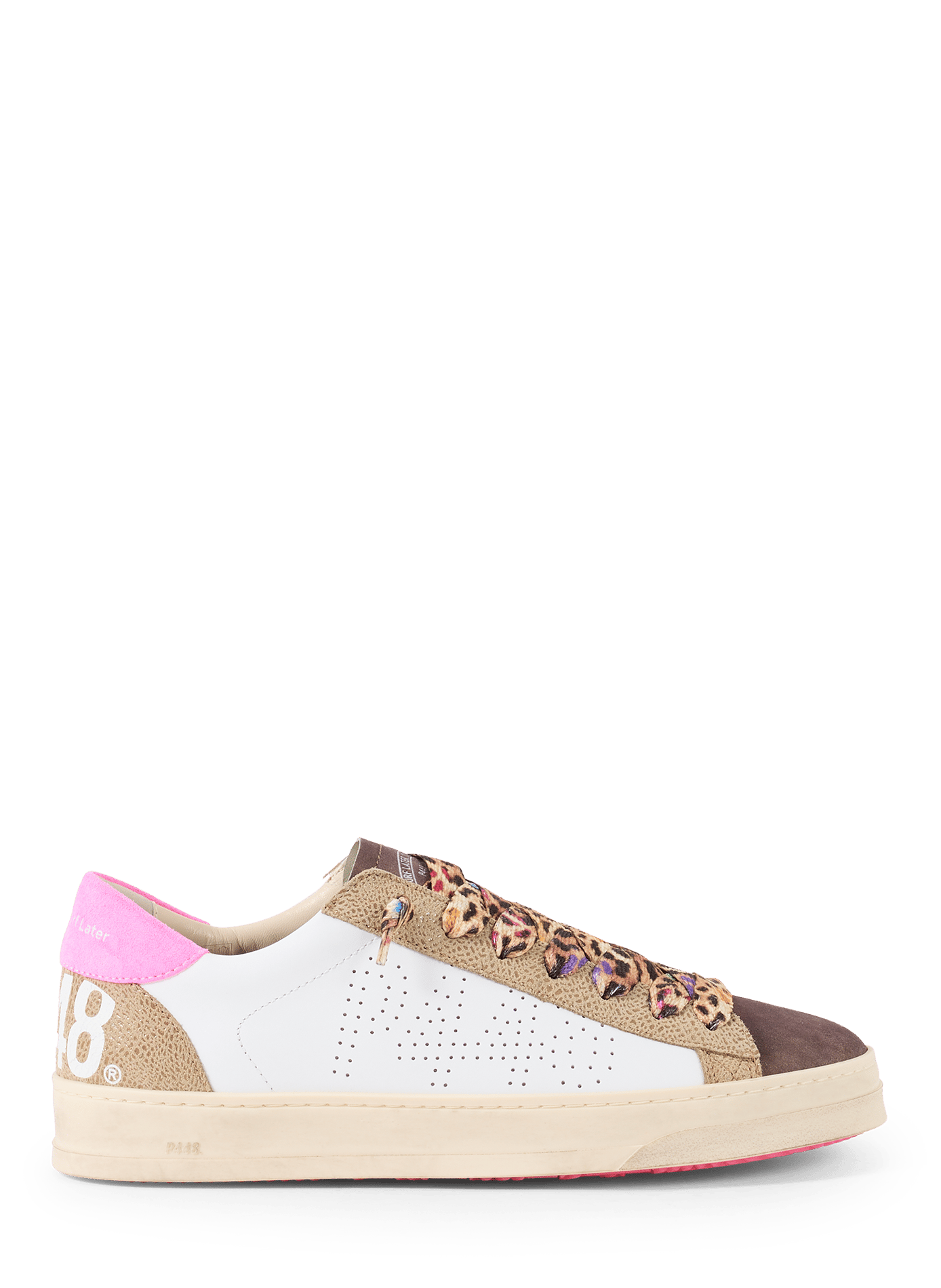 Scarpe da ginnastica con dettagli colorati in pelle P448 Multicolore