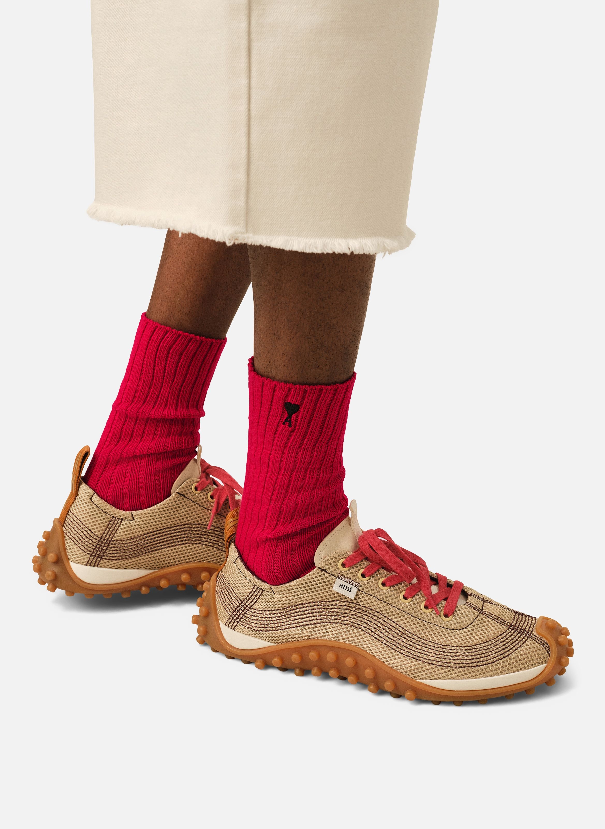 Chaussettes unisexe en coton ami de coeur AMI PARIS Rouge